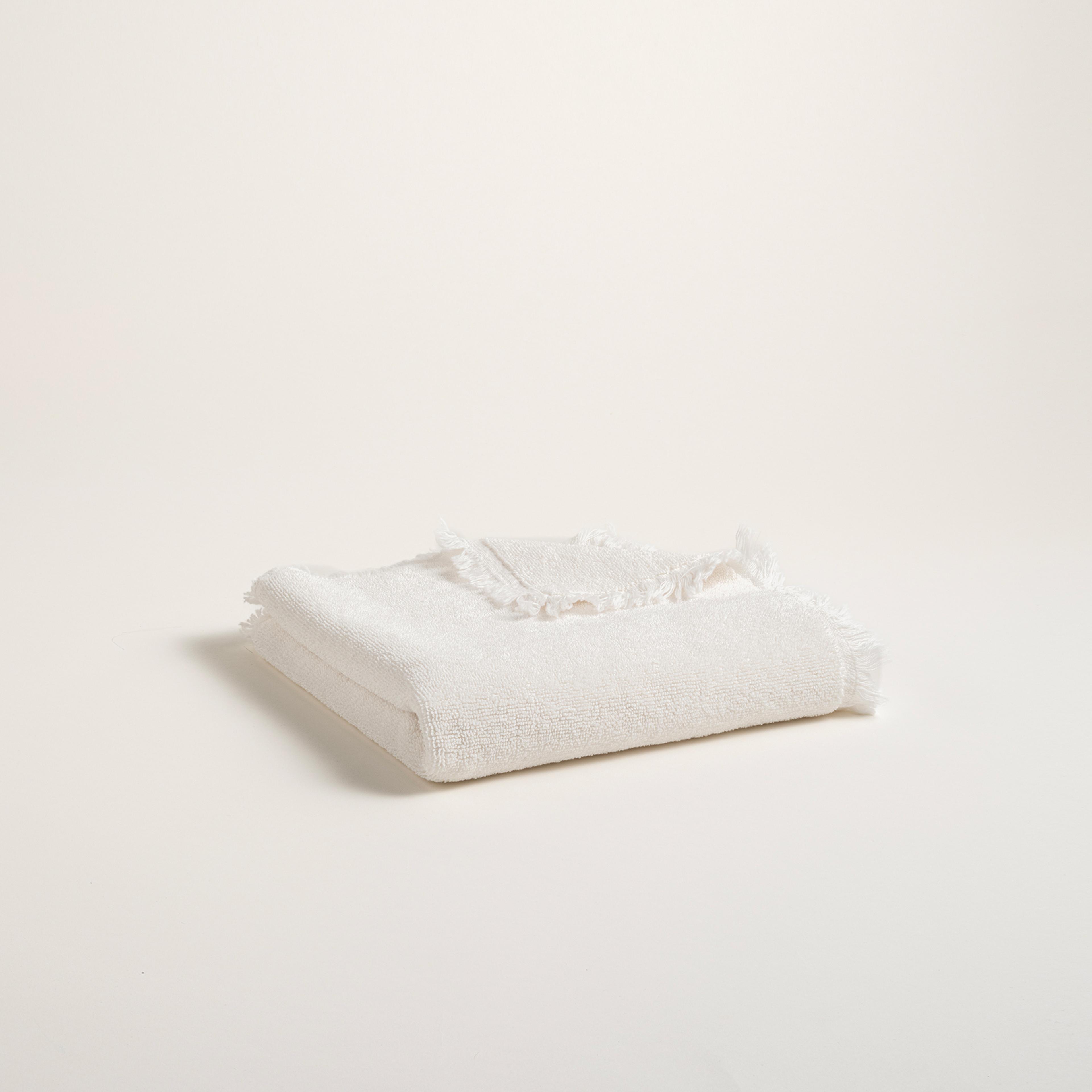 Faro Saçaklı Pamuk %100 Pamuk Yüz Havlusu 50x90 Cm Ekru