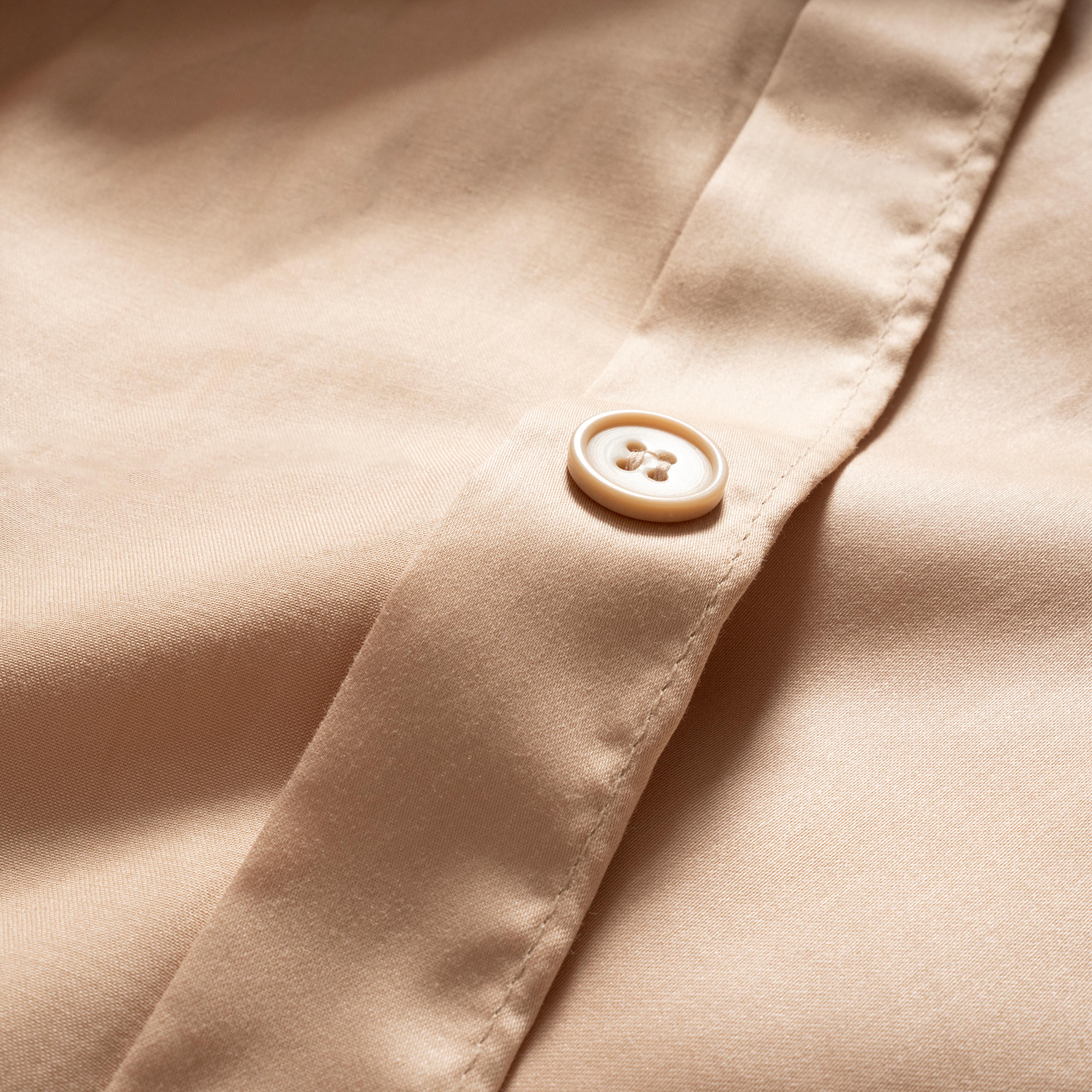 Solıd 300 Tc Çift Kişilik Pamuk Saten %100 Pamuk Saten Nevresim Seti 200x220 Cm Kum Rengı