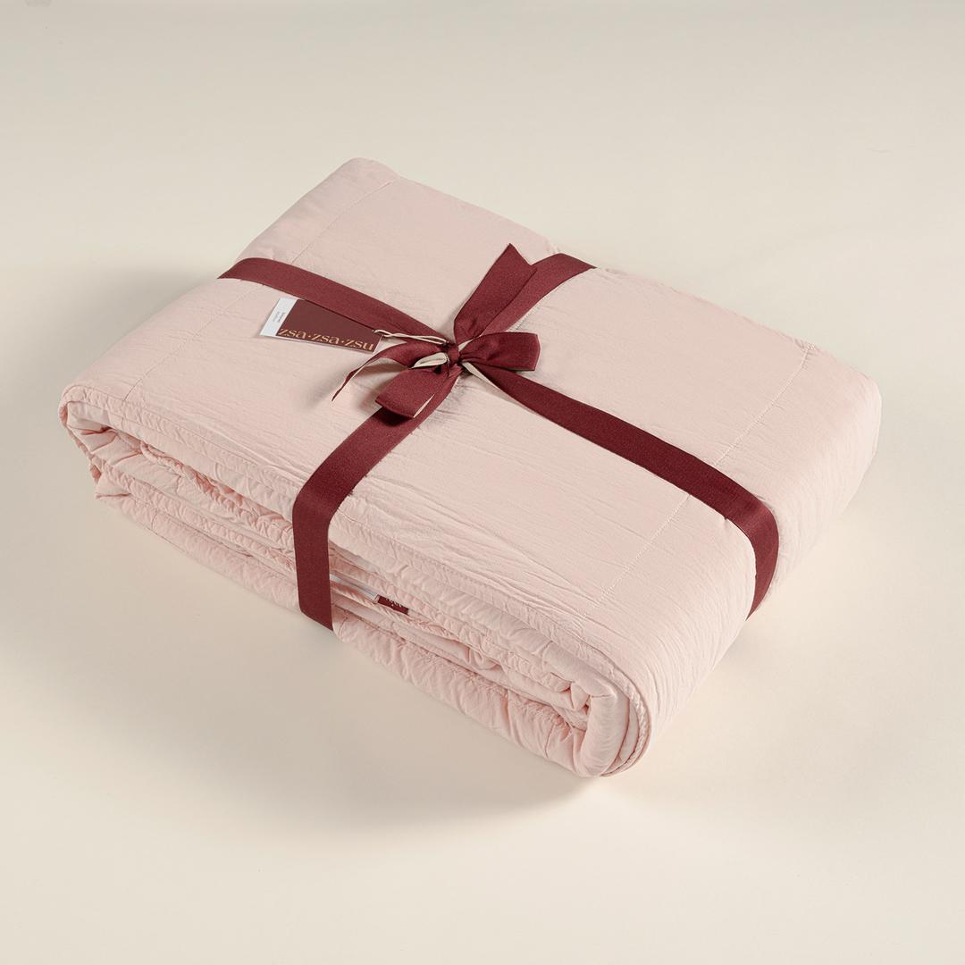 Solıd Kapitoneli Tek Kişilik Pamuk %100 Pamuk Yatak Örtüsü 160x220 Cm Pembe