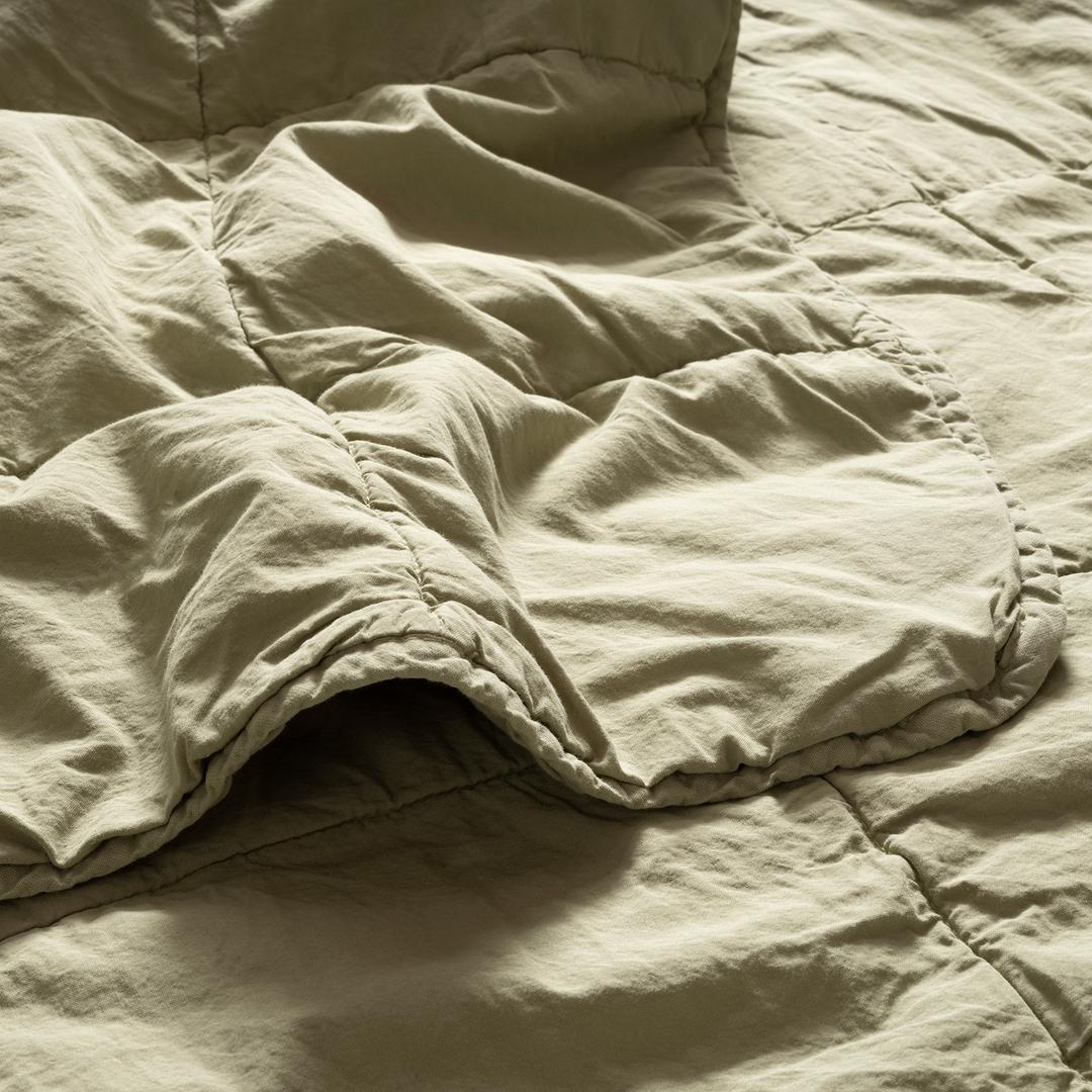 Solıd Kapitoneli Çift Kişilik Pamuk %100 Pamuk Yatak Örtüsü 240x260 Cm Yeşil