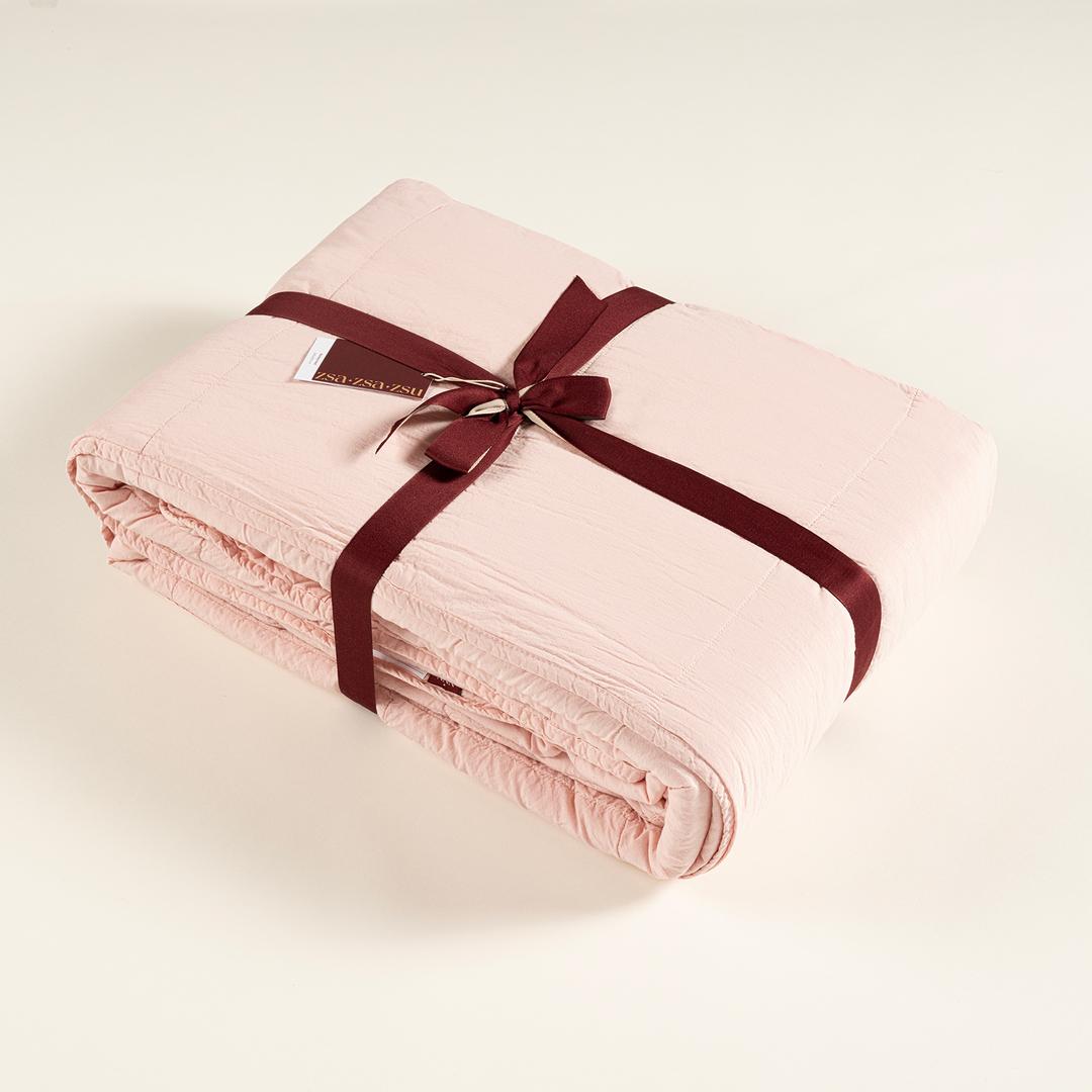 Solıd Kapitoneli Çift Kişilik Pamuk %100 Pamuk Yatak Örtüsü 240x260 Cm Pembe