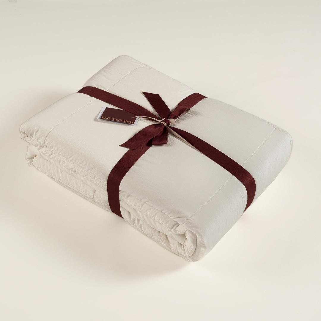 Solıd Kapitoneli Çift Kişilik Pamuk %100 Pamuk Yatak Örtüsü 240x260 Cm Ekru