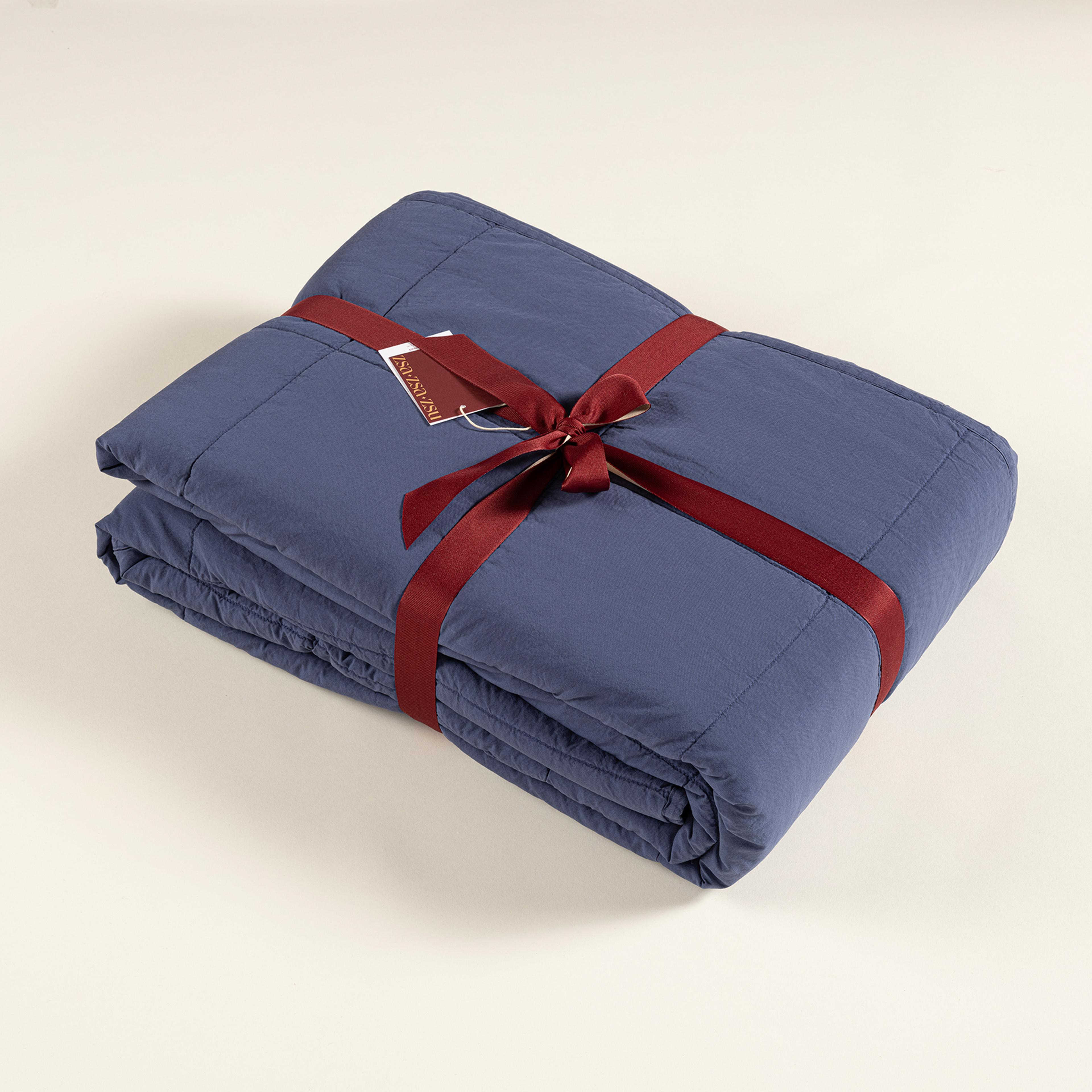 Solıd Kapitoneli Çift Kişilik Pamuk %100 Pamuk Yatak Örtüsü 240x260 Cm Lacivert