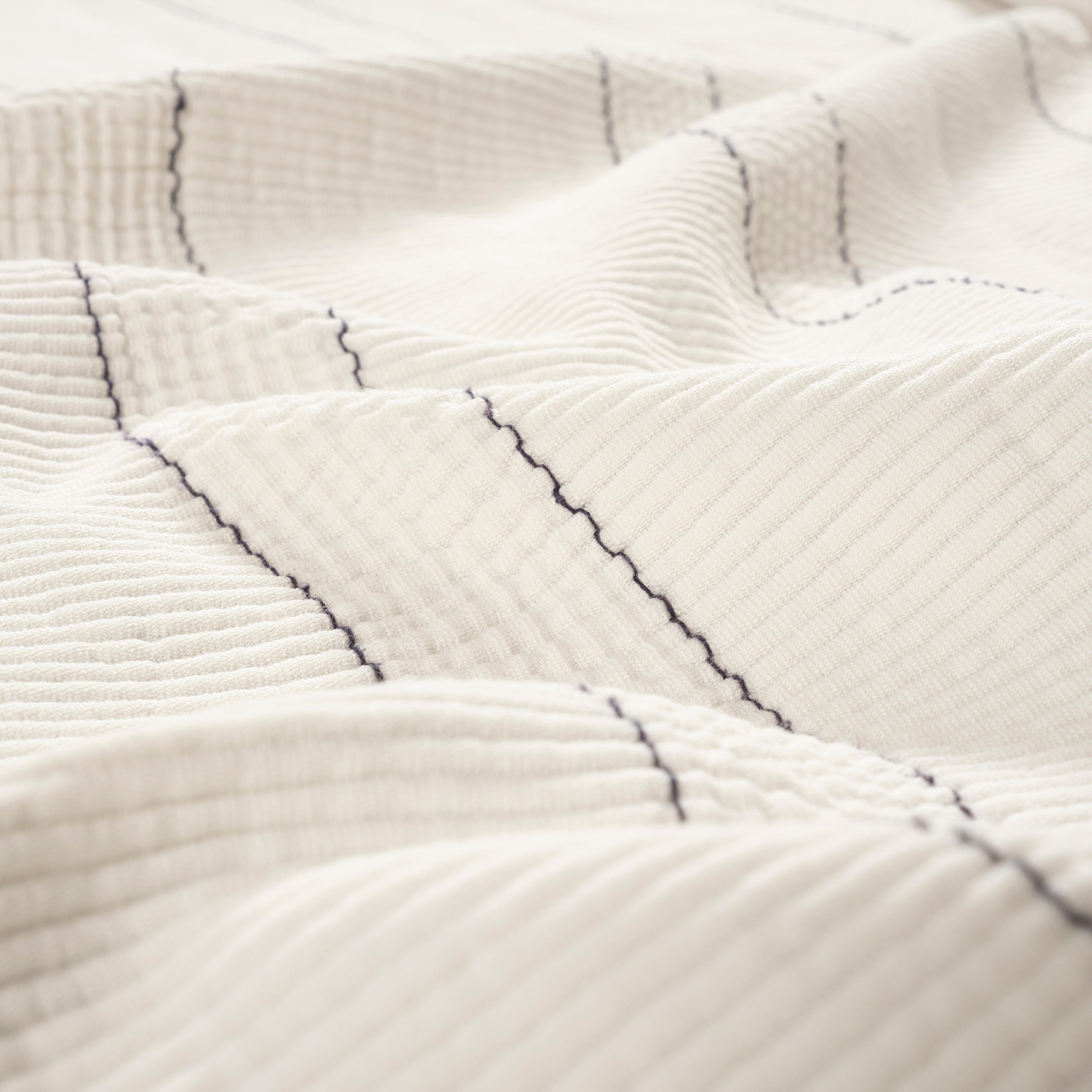 Faro İplik Boyalı Tek Kişilik Pamuk %100 Pamuk Yatak Örtüsü 160x240 Cm Beyaz - Lacıvert