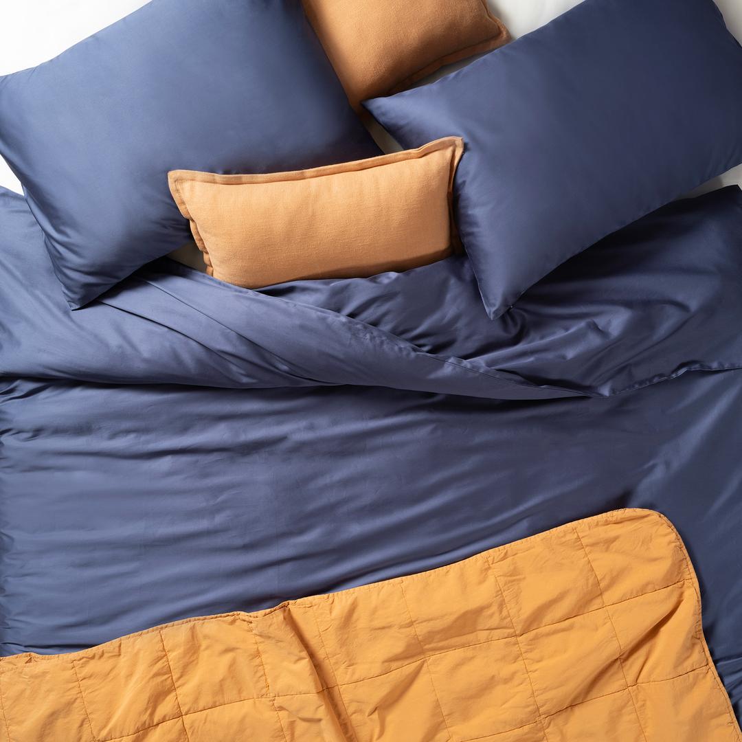 Solıd 300 Tc Kıng Sıze Pamuk %100 Pamuk Saten Nevresim Seti 240x220 Cm Lacivert