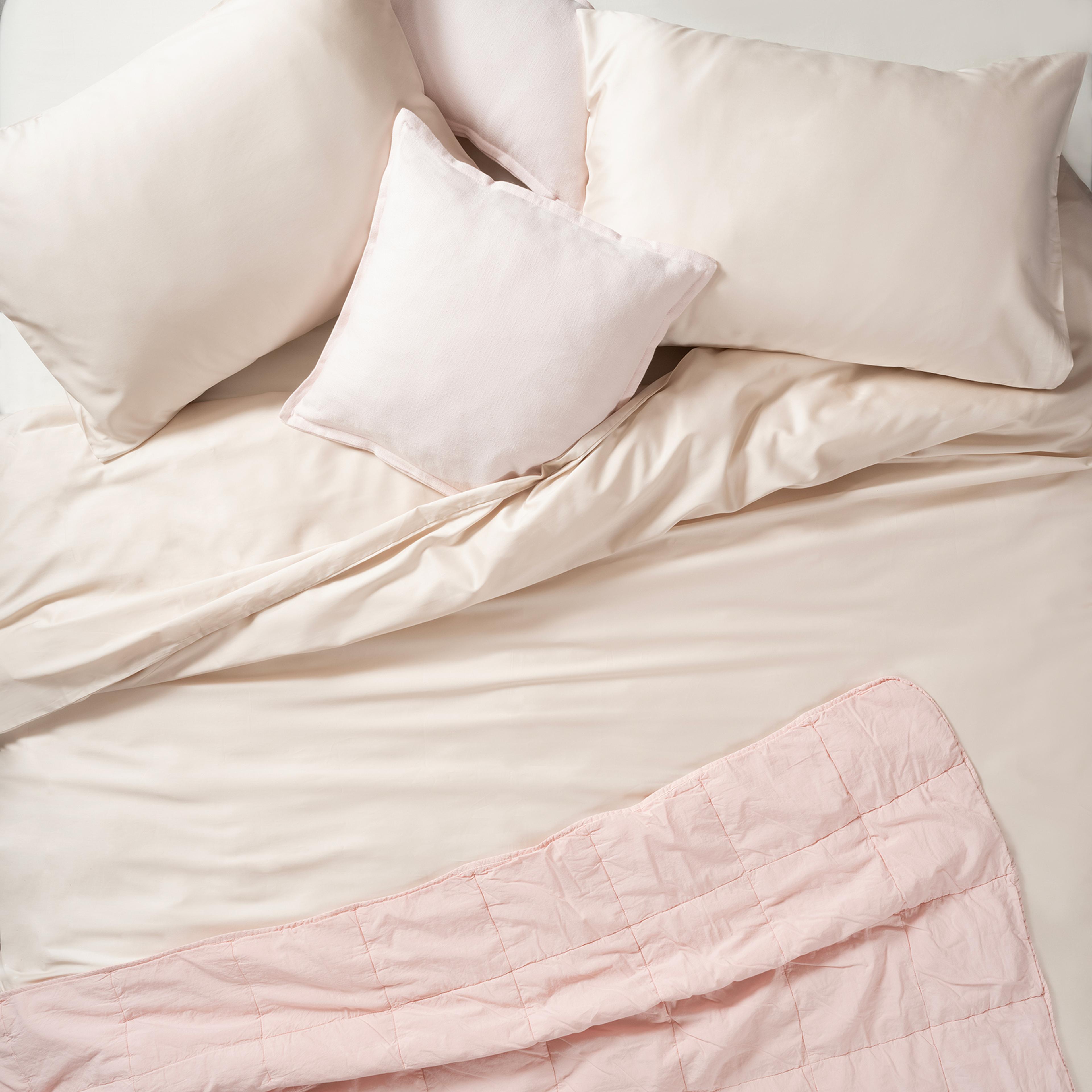 Solıd 300 Tc E.kıng Sıze Pamuk Saten %100 Pamuk Saten Nevresim Seti 260x220 Cm Krem