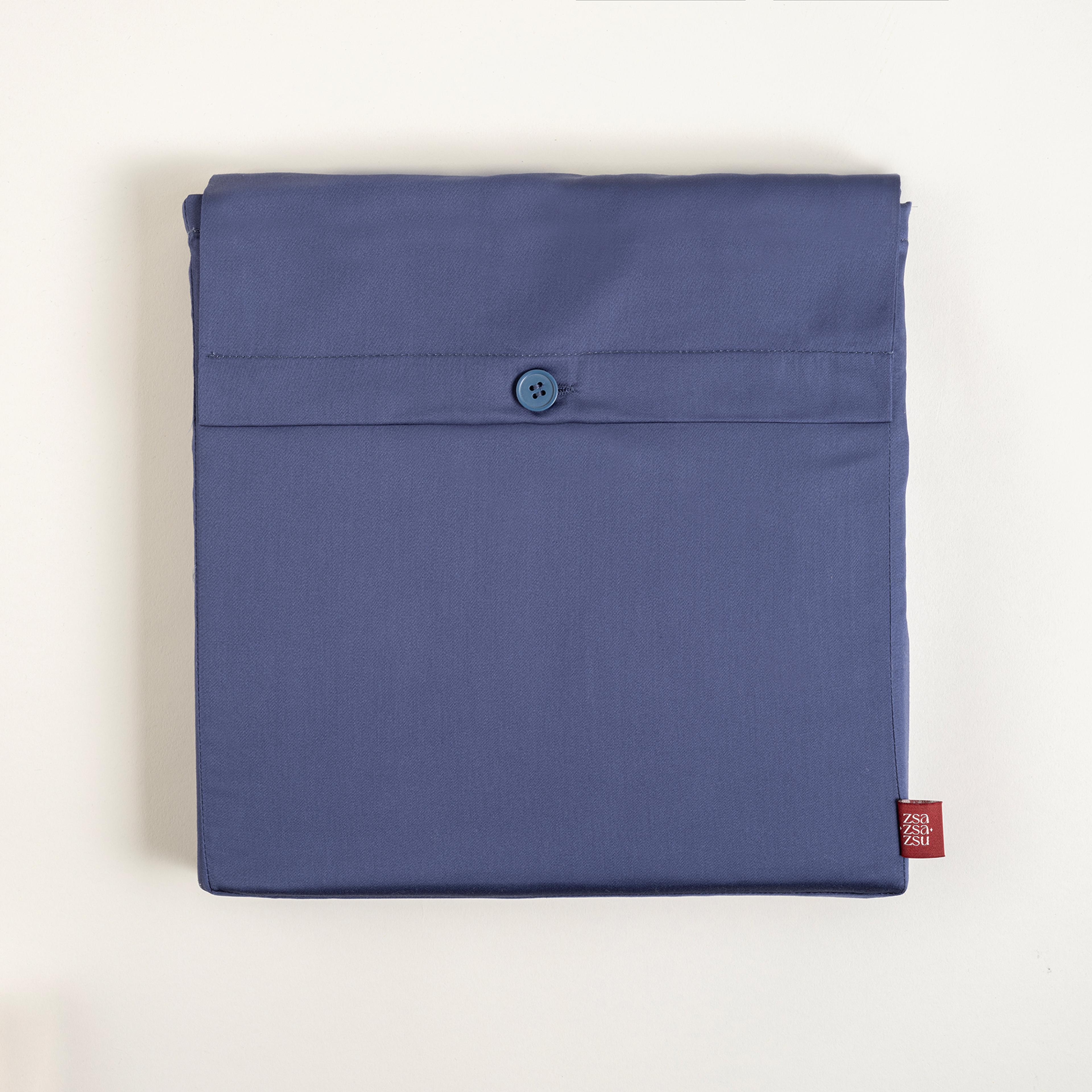 Solıd 300 Tc E.kıng Sıze Pamuk Saten %100 Pamuk Saten Nevresim Seti 260x220 Cm Lacivert