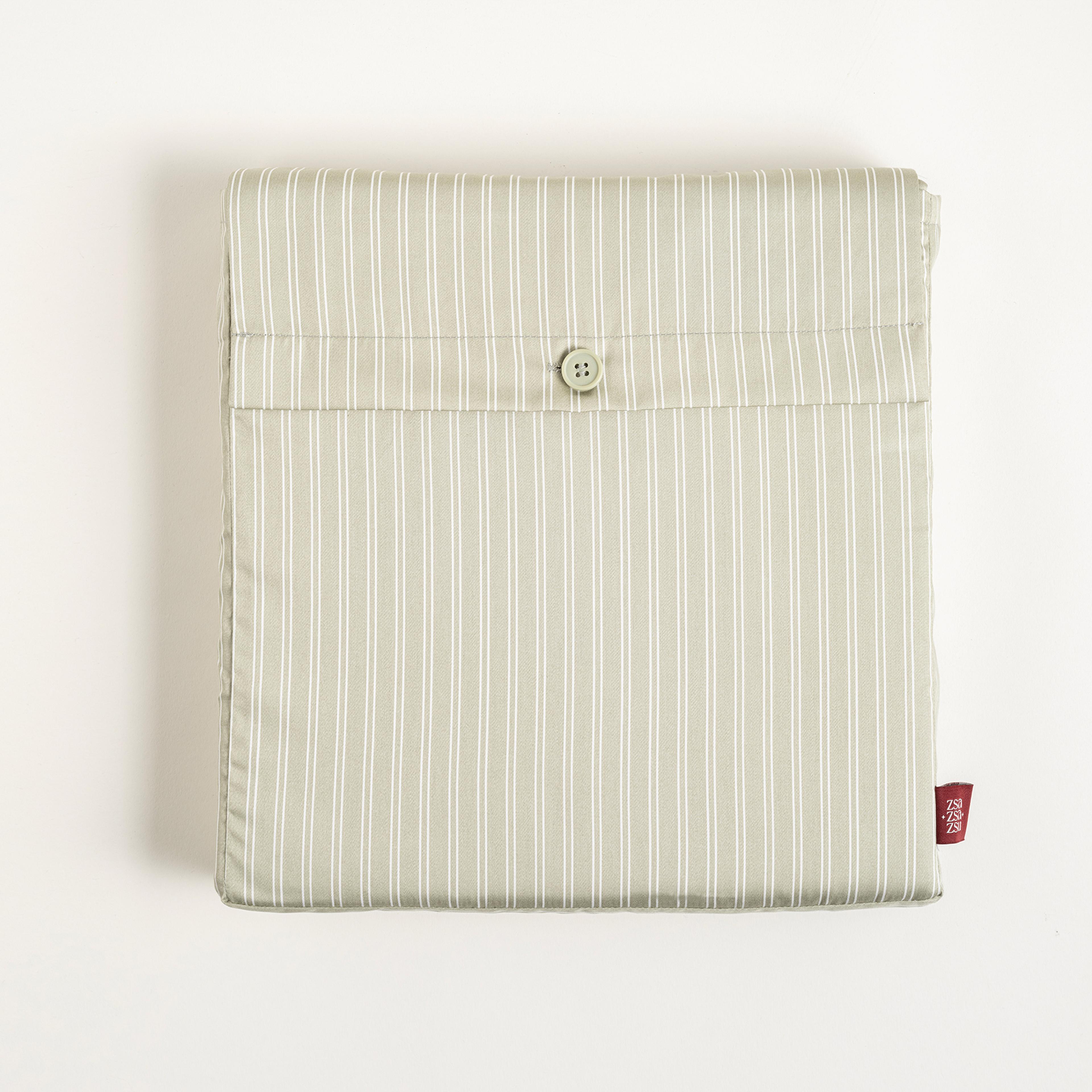 Solıd 300 Tc Çizgili Tek Kişilik Cam %100 Pamuk Saten Nevresim Seti 160x220 Cm Yeşil