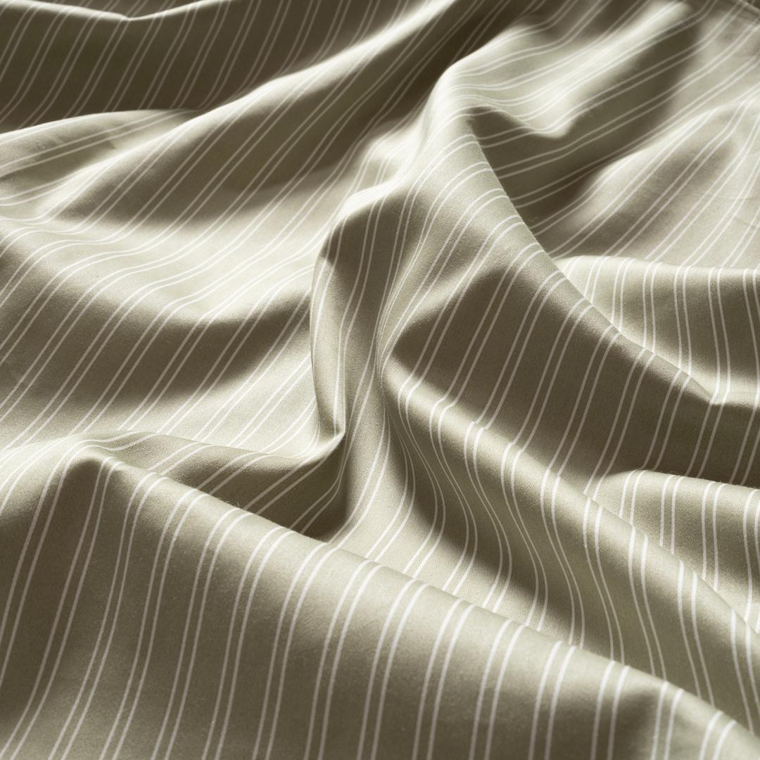 Solıd 300 Tc Çizgili Tek Kişilik Cam %100 Pamuk Saten Nevresim Seti 160x220 Cm Yeşil