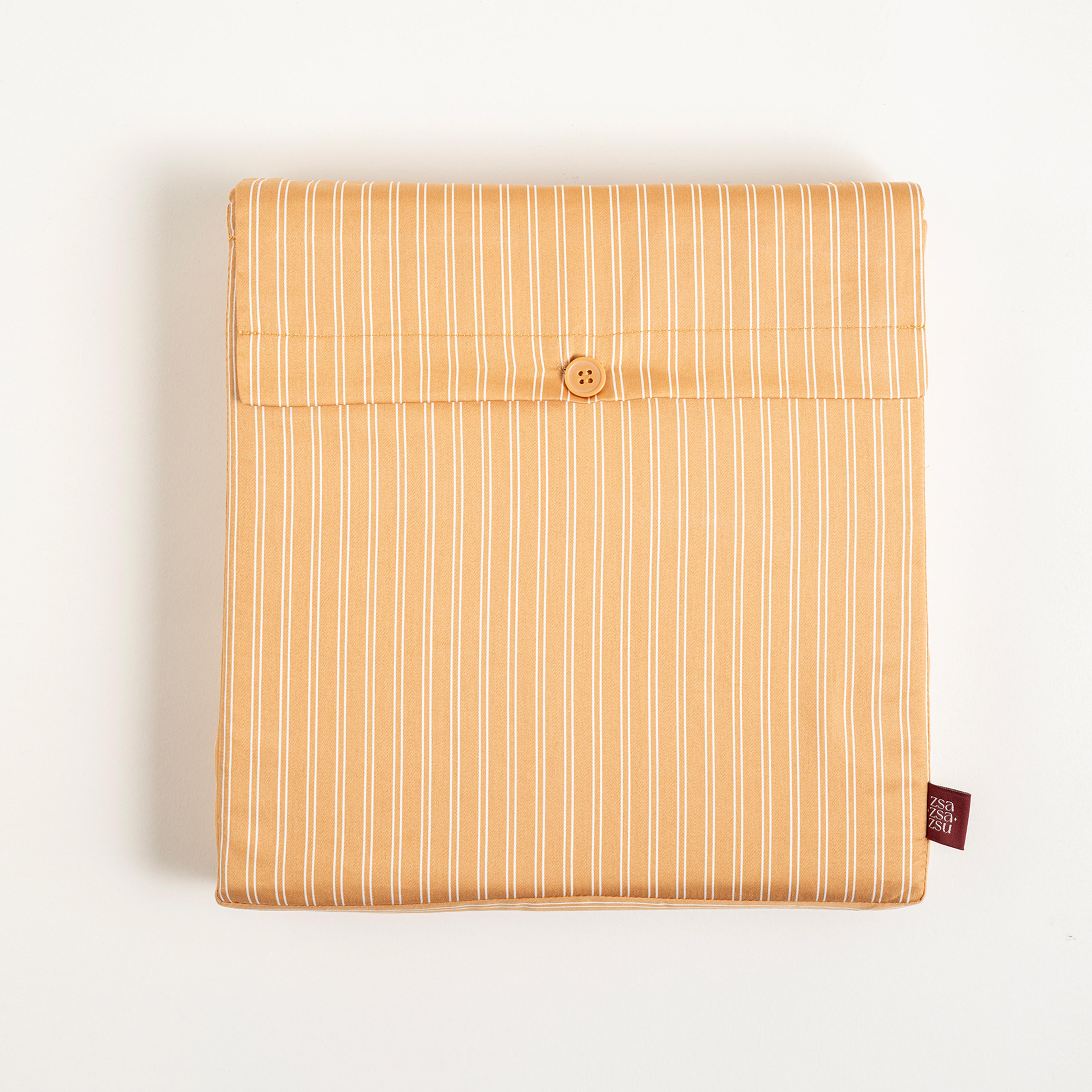 Solıd 300 Tc Çizgili Çift Kişilik Pamuk Saten %100 Pamuk Saten Nevresim Seti 200x220 Cm Tarçın