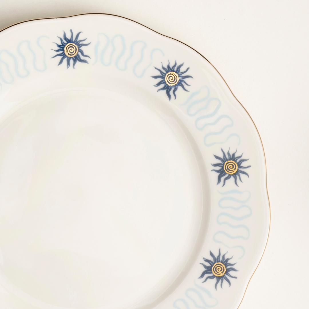 Emet Porselen Yemek Tabağı 27x27x3 Cm Mavi