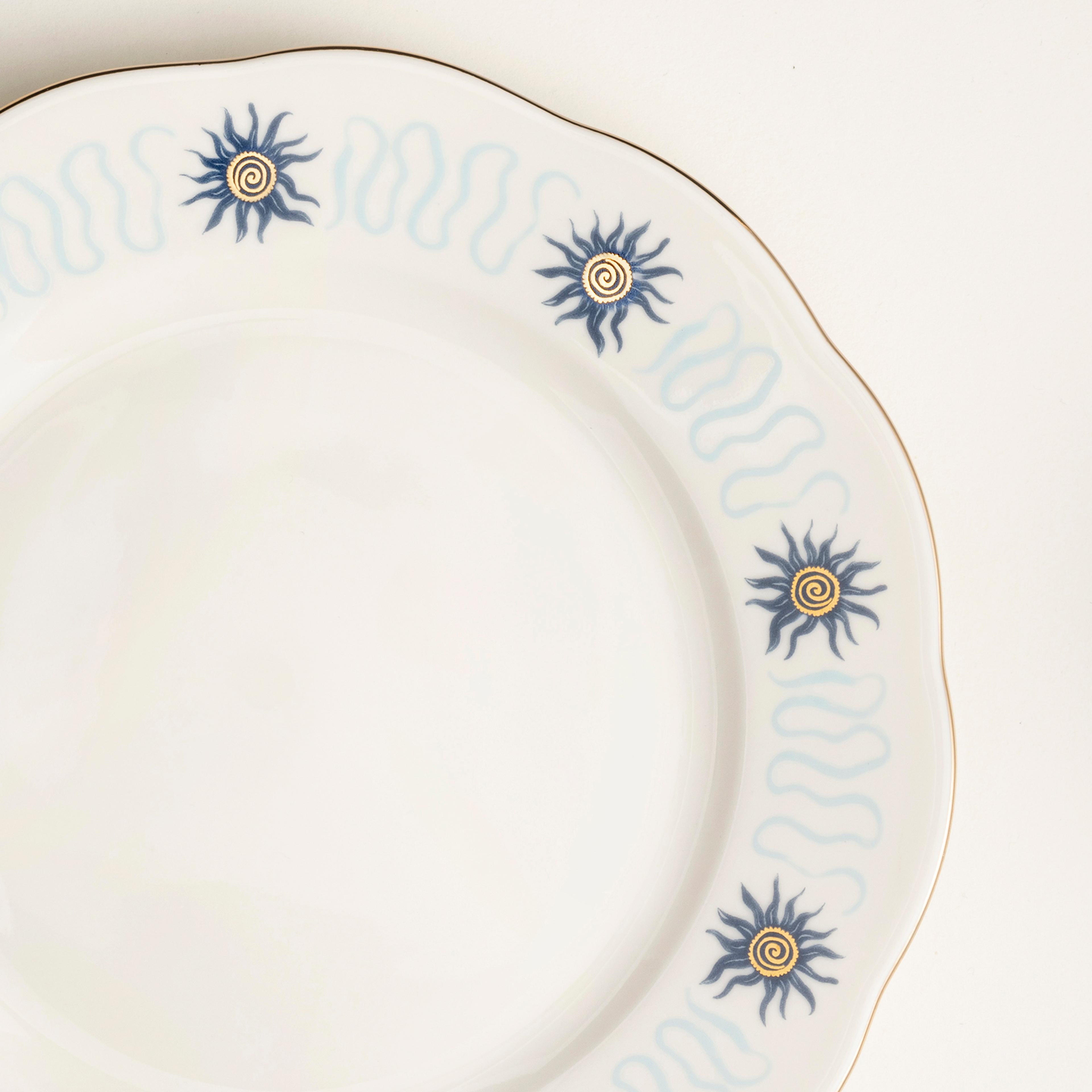 Emet Porselen Yemek Tabağı 27x27x3 Cm Mavi