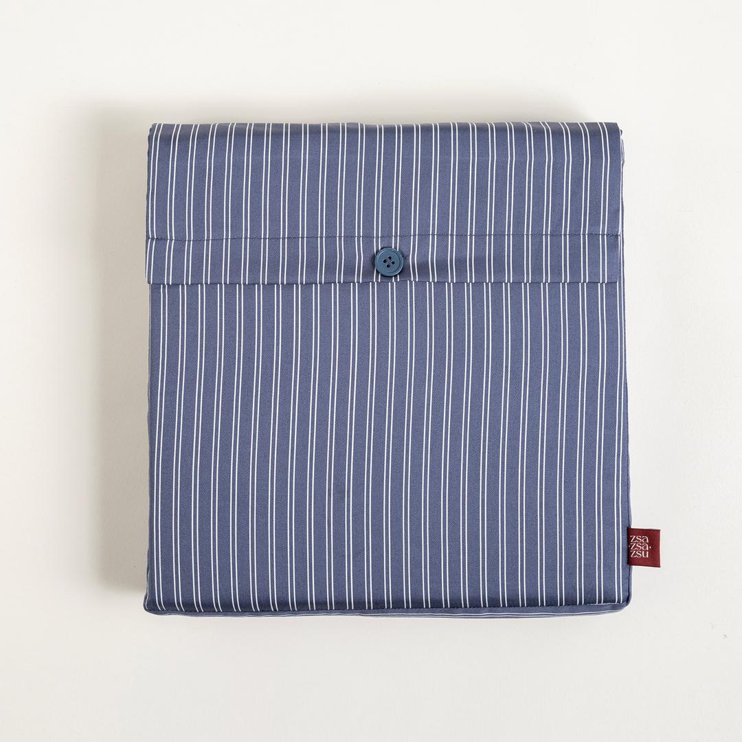 Solıd 300 Tc Çizgili Çift Kişilik Pamuk Saten %100 Pamuk Saten Nevresim Seti 200x220 Cm Lacivert