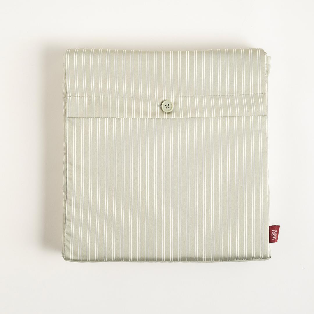 Solıd 300 Tc Çizgili E.kıng Sıze Pamuk Saten %100 Pamuk Saten Nevresim Seti 260x220 Cm Yeşil