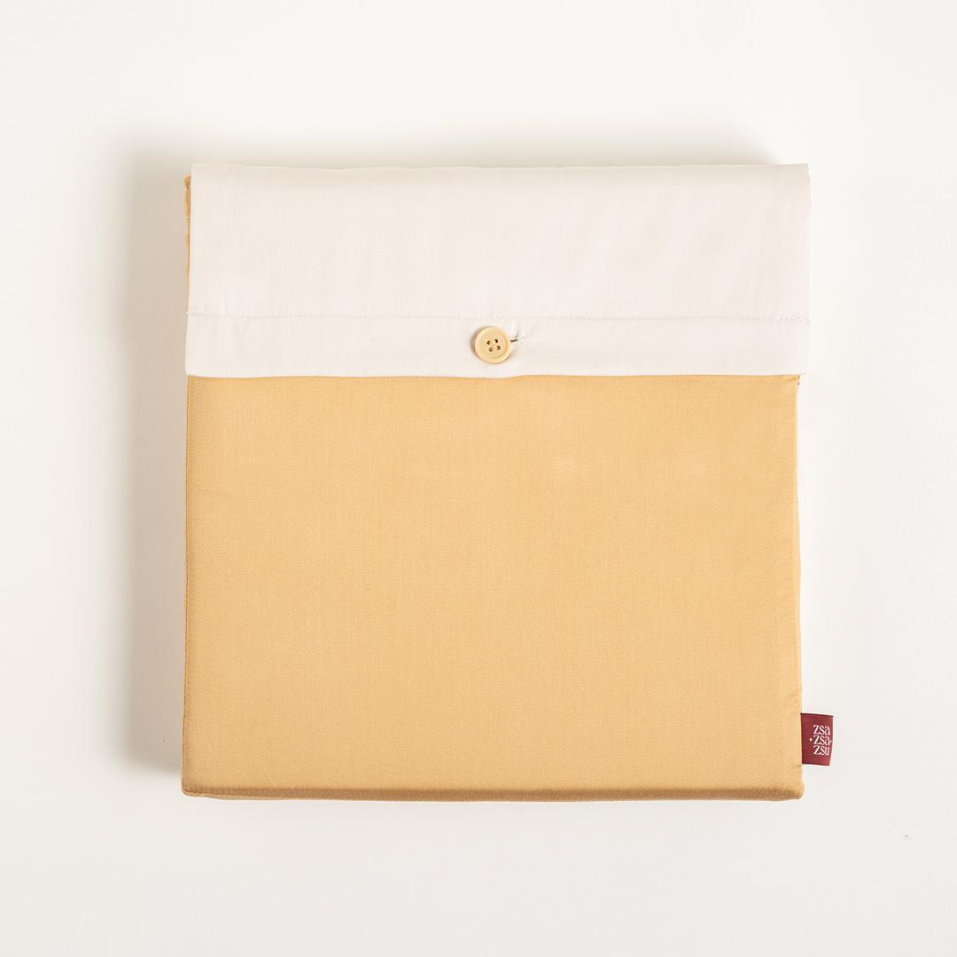 Solıd 300 Tc Çift Taraflı Tek Kişilik Pamuk Saten %100 Pamuk Saten Nevresim Seti 160x220 Cm Sarı - Krem