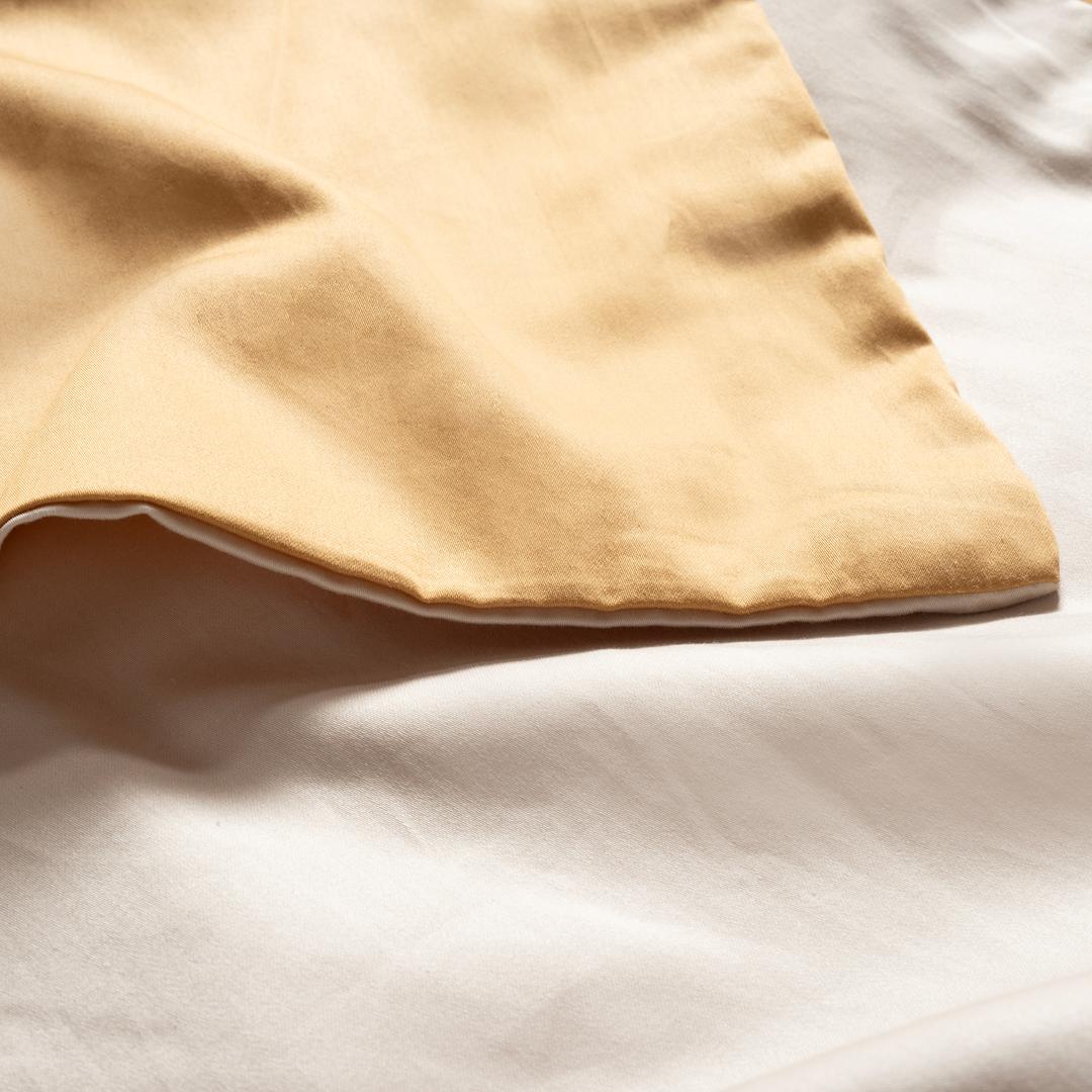 Solıd 300 Tc Çift Taraflı Çift Kişilik Pamuk Saten %100 Pamuk Saten Nevresim Seti 200x220 Cm Sarı - Krem