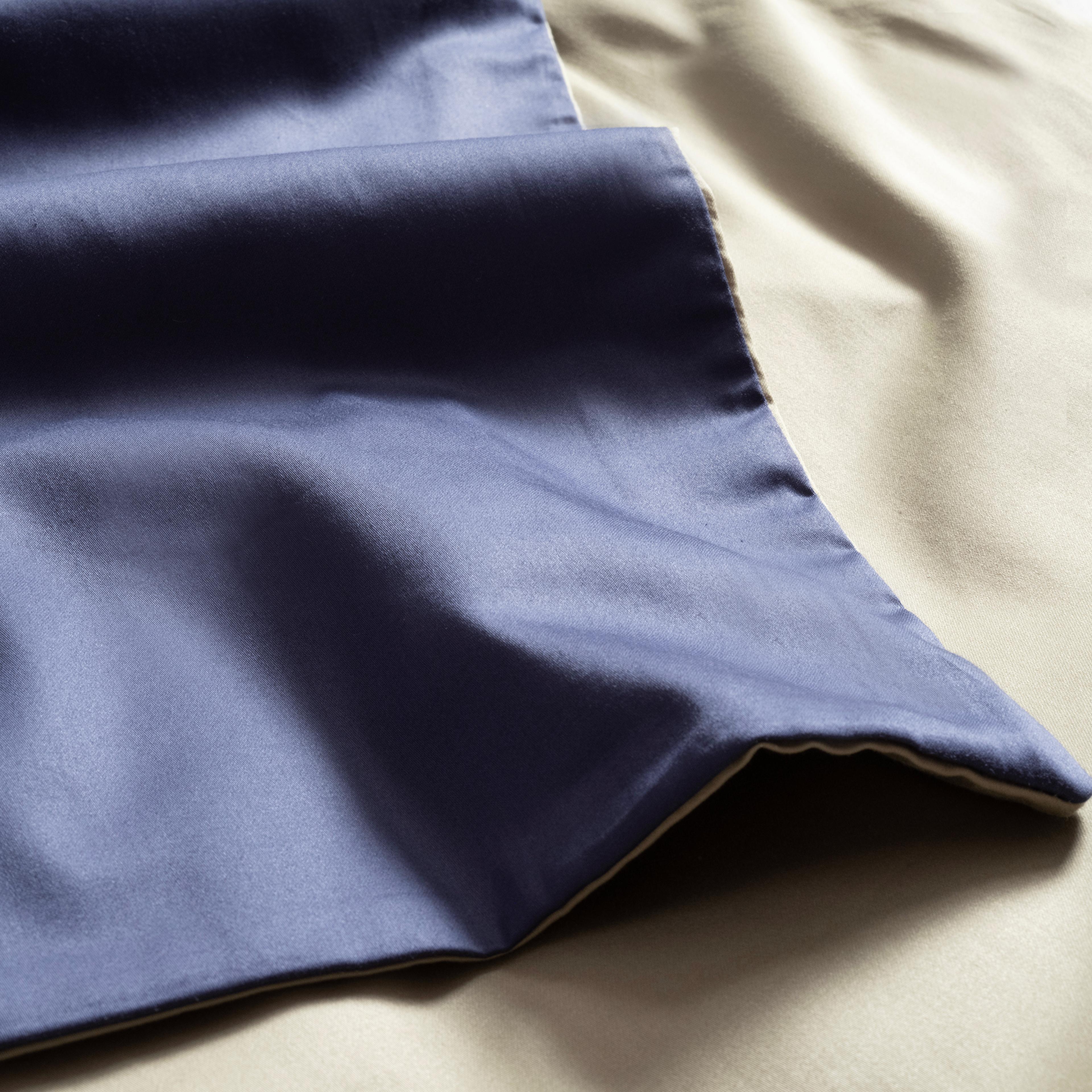 Solıd 300 Tc Çift Taraflı Çift Kişilik Pamuk Saten %100 Pamuk Saten Nevresim Seti 200x220 Cm Lacıvert - Yeşil