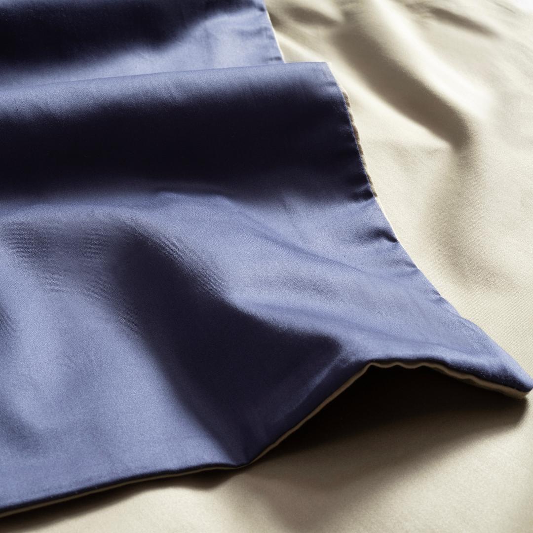 Solıd 300 Tc Çift Taraflı Kıng Sıze Pamuk Saten %100 Pamuk Saten Nevresim Seti 240x220 Cm Lacıvert - Yeşil