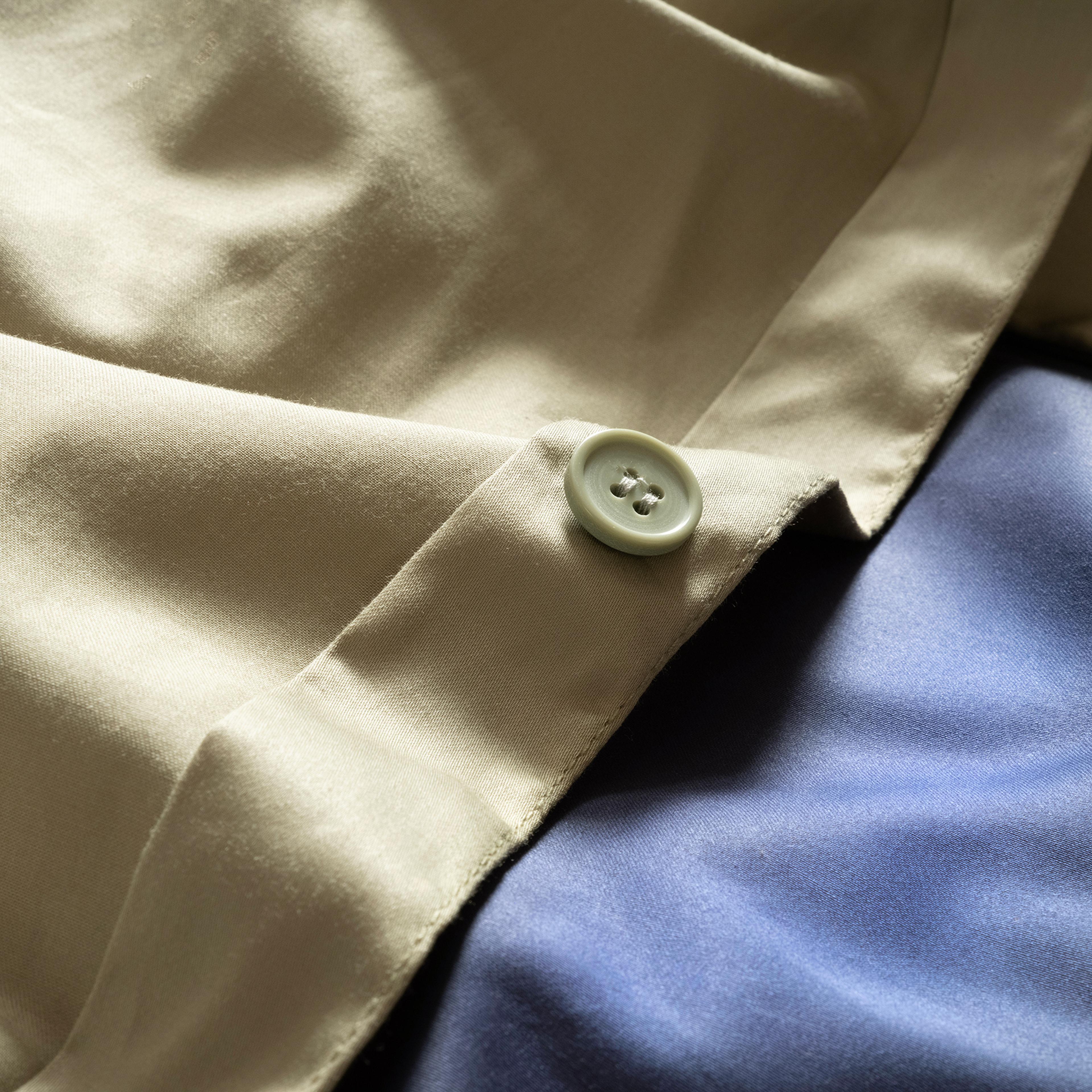 Solıd 300 Tc Çift Taraflı E.kıng Sıze Pamuk Saten %100 Pamuk Saten Nevresim Seti 260x220 Cm Lacıvert - Yeşil