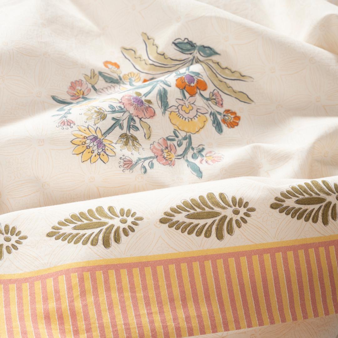 Lahor Yıkamalı 200 Tc Percale Çift Kişilik Pamuk %100 Pamuk Nevresim Seti 200x220 Cm Ekru