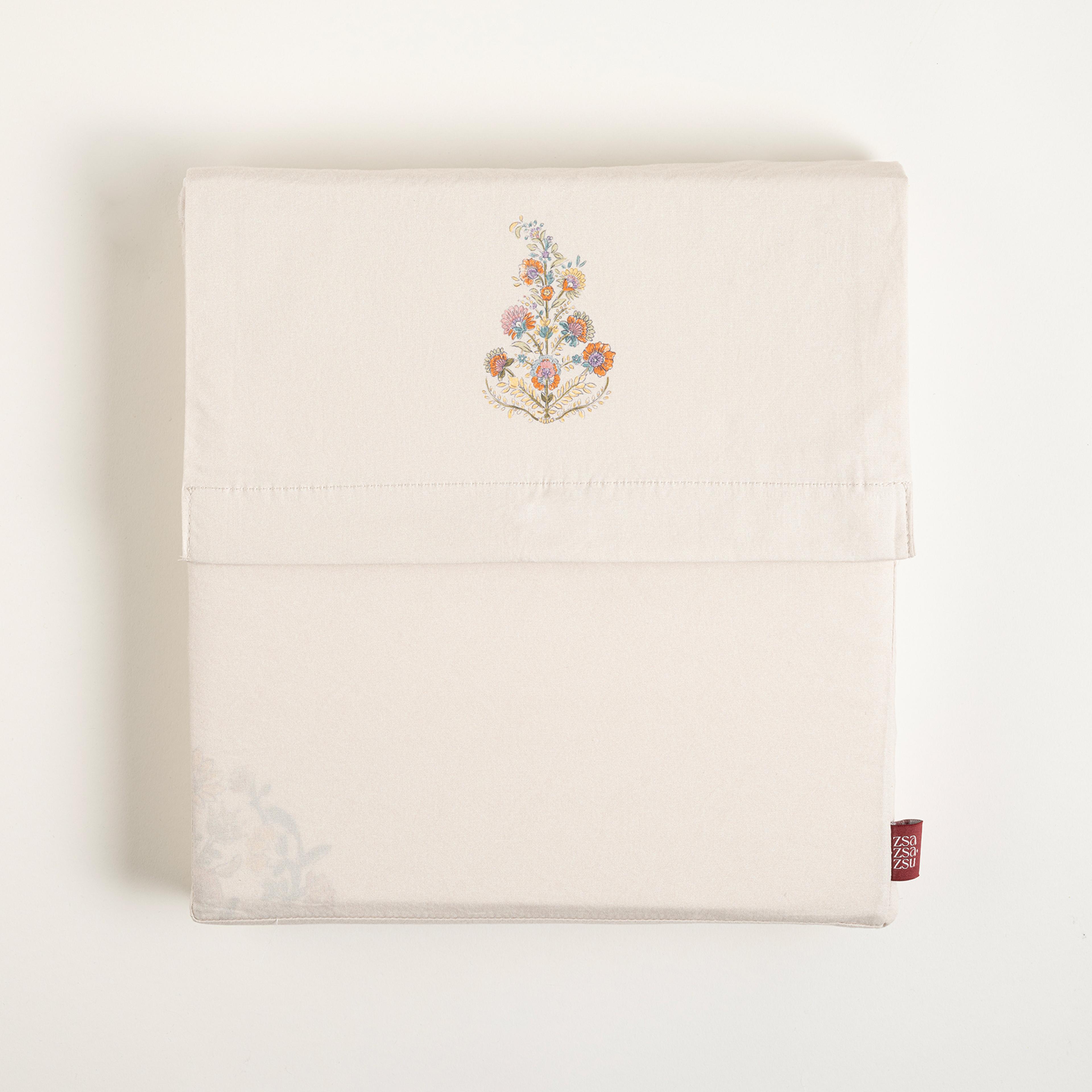 Lahor Yıkamalı 200 Tc Percale E.kıng Sıze Pamuk %100 Pamuk Nevresim Seti 260x220 Cm Ekru