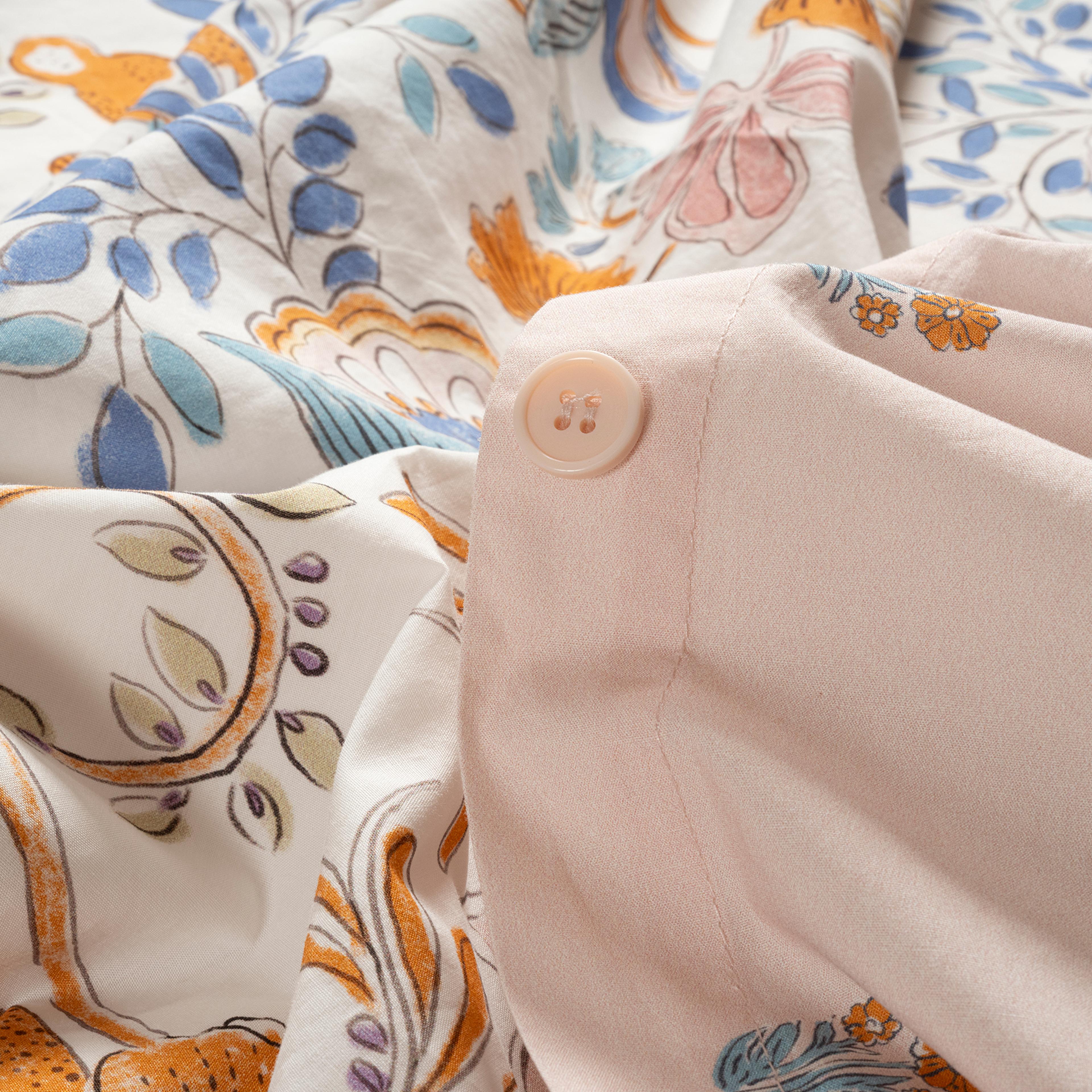 Lahor Yıkamalı 200 Tc Percale Çift Kişilik Pamuk %100 Pamuk Nevresim Seti 200x220 Cm Renkli