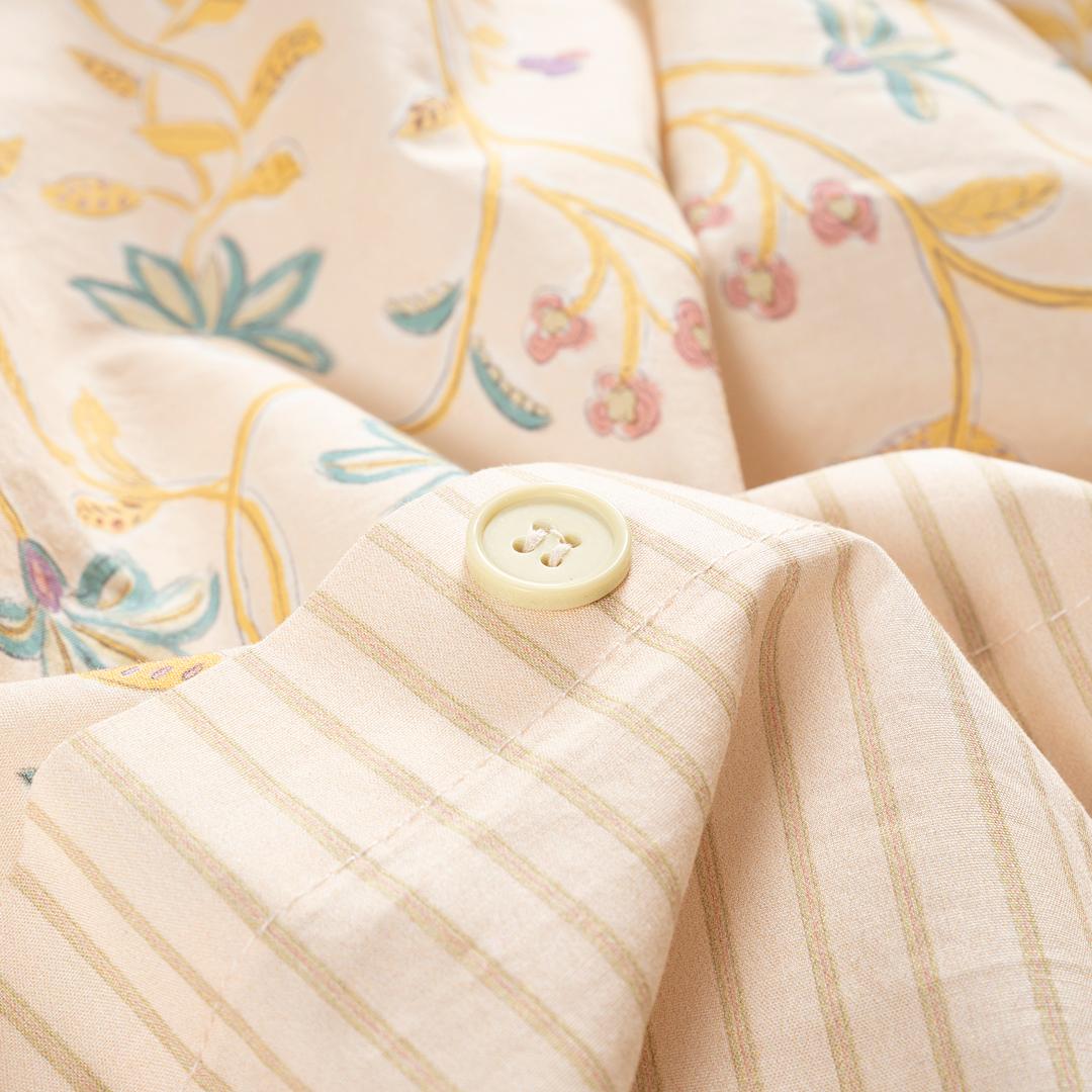 Lahor Yıkamalı 200 Tc Percale Kıng Sıze Pamuk %100 Pamuk Nevresim Seti 240x220 Cm Bej