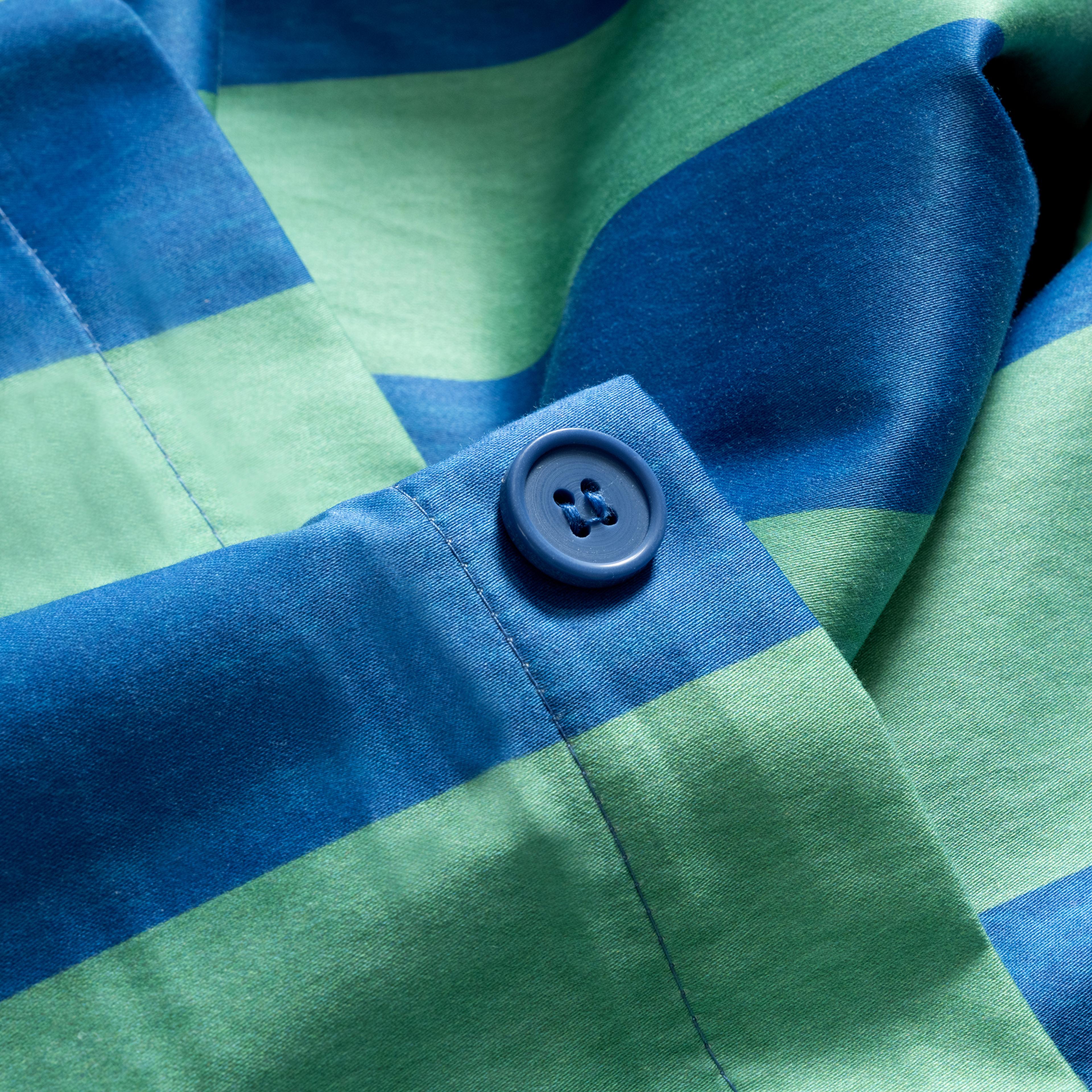 Lahor Nakışlı 300 Tc Saten E.kıng Sıze Pamuk Saten %100 Pamuk Nevresim Seti 260x220 Cm Yeşil - Mavi