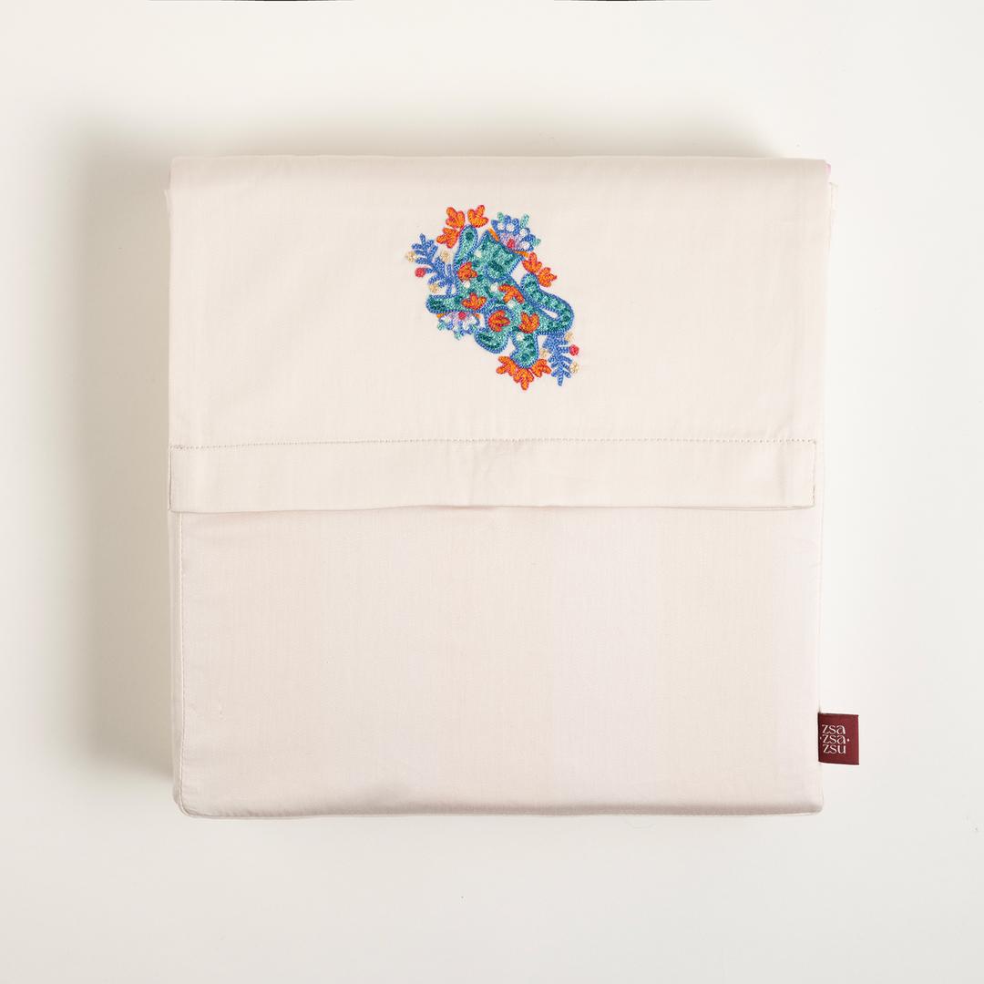 Lahor Nakışlı 300 Tc Saten Çift Kişilik Pamuk Saten %100 Pamuk Nevresim Seti 200x220 Cm Turuncu - Pembe