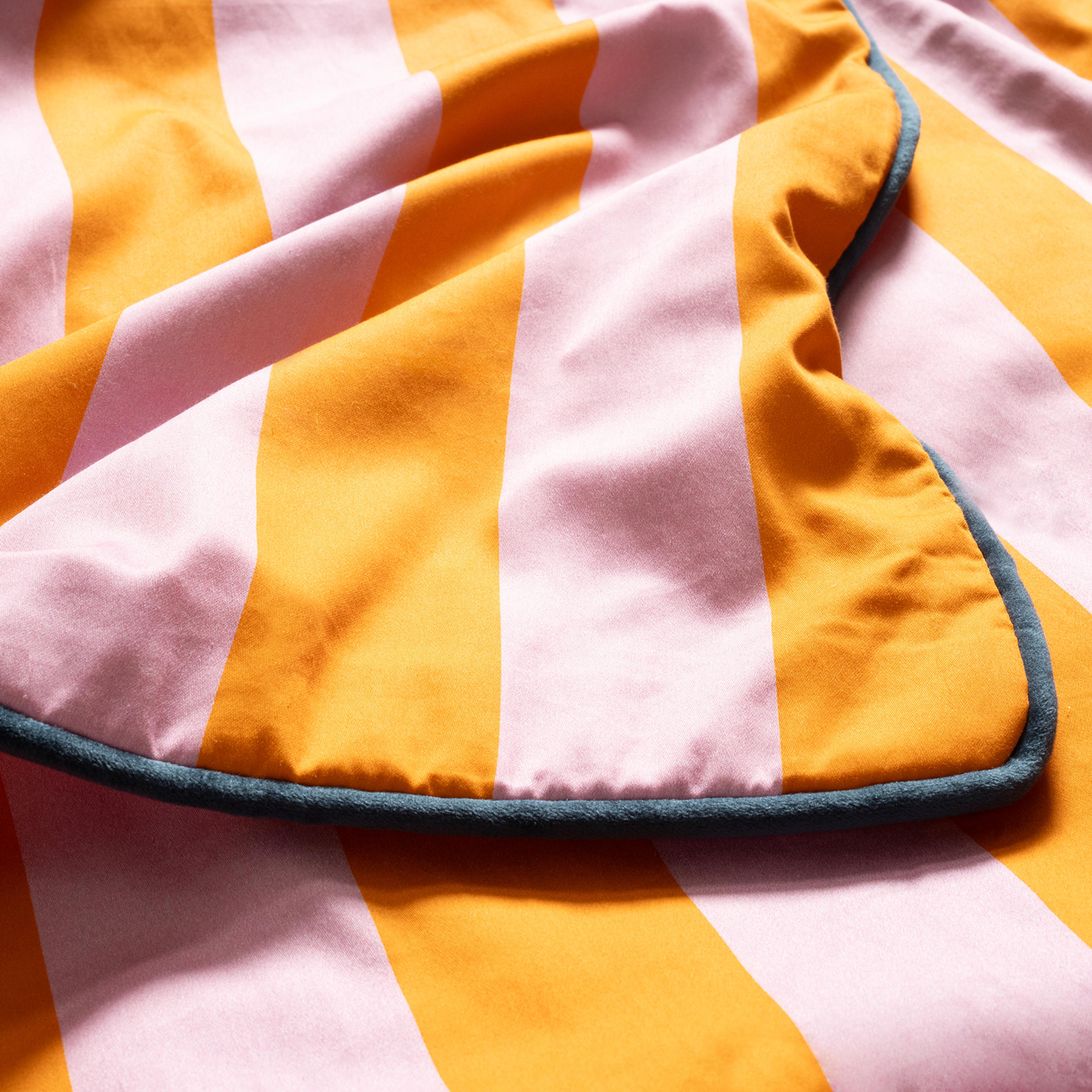 Lahor Nakışlı 300 Tc Saten Çift Kişilik Pamuk Saten %100 Pamuk Nevresim Seti 200x220 Cm Turuncu - Pembe