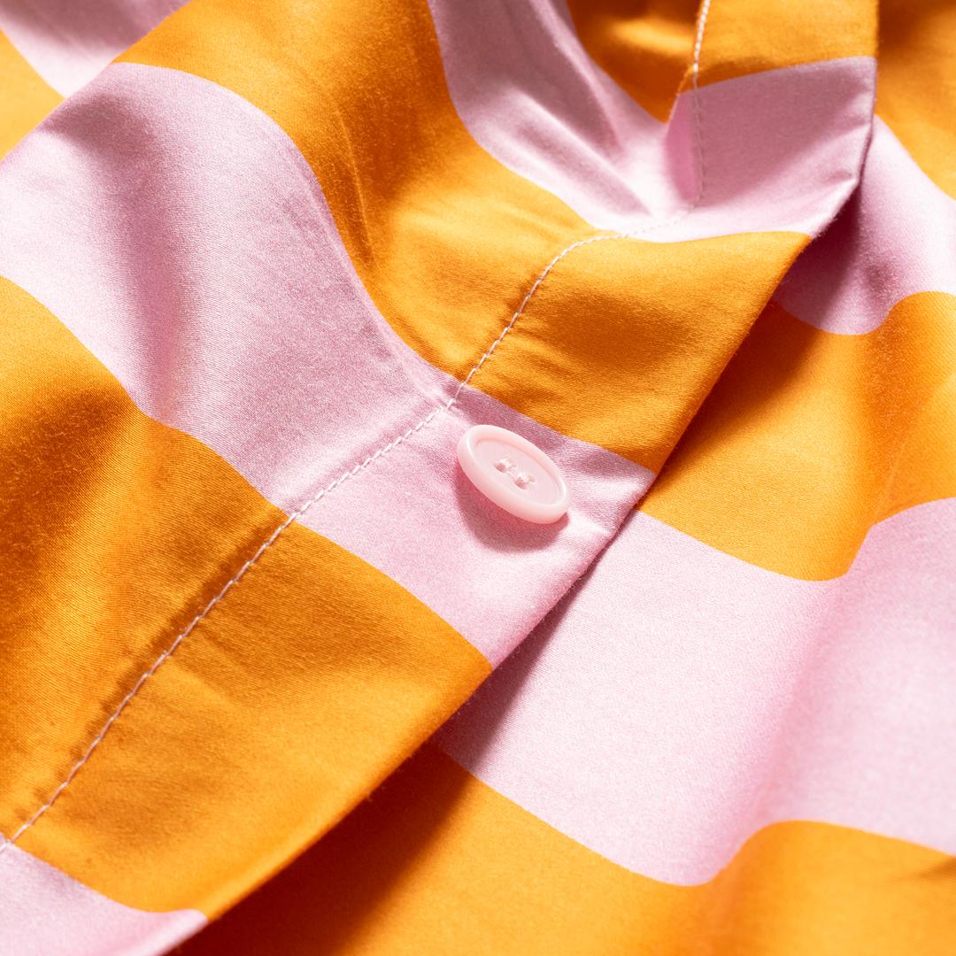 Lahor Nakışlı 300 Tc Saten E.kıng Sıze Pamuk Saten %100 Pamuk Nevresim Seti 260x220 Cm Turuncu - Pembe