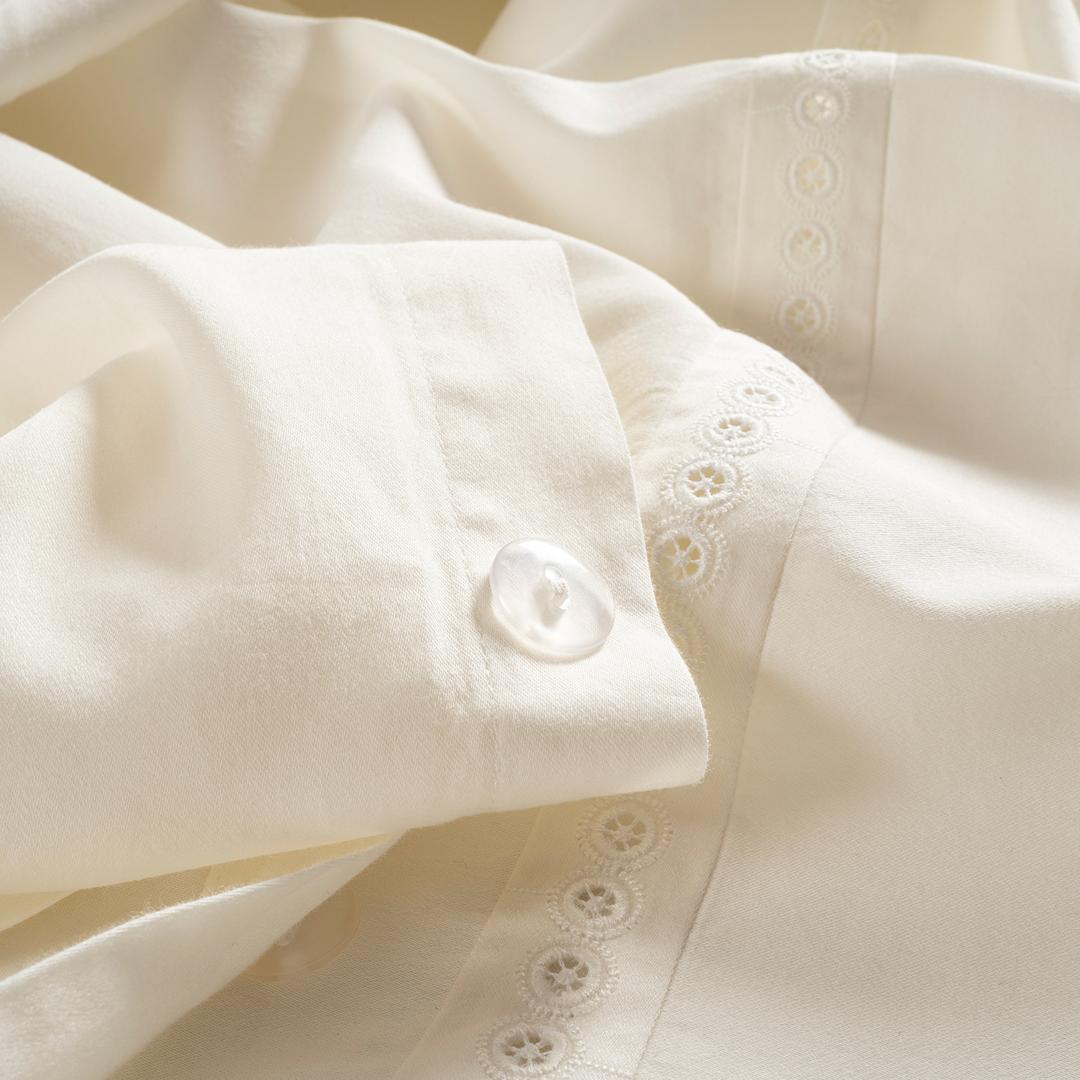 Mıno Brodeli 300 Tc Saten Kıng Sıze Pamuk Saten %100 Pamuk Nevresim Seti 240x220 Cm Ekru