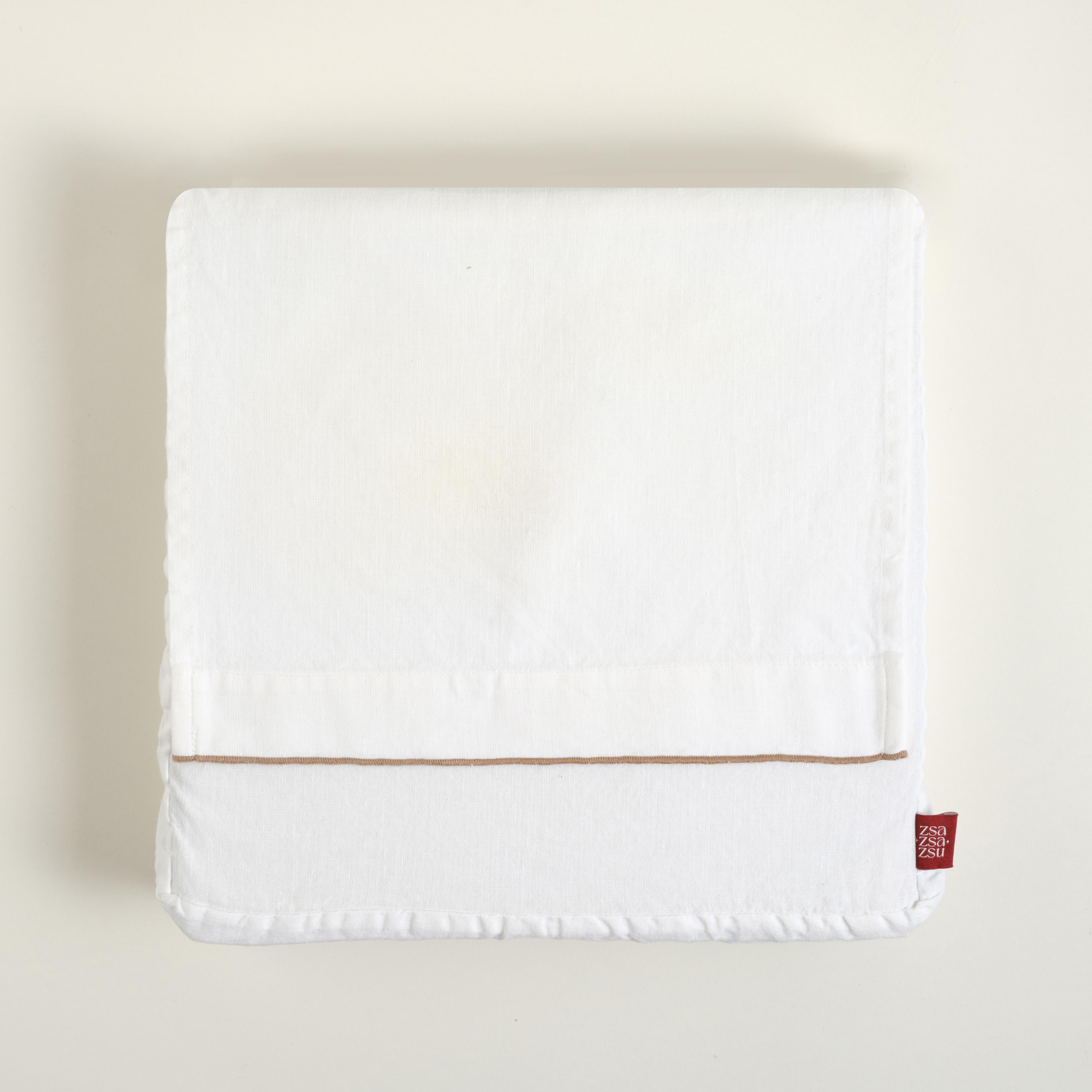 Mıno Baby Overloklu Çift Kişilik Pamuk Pamuk Keten Nevresim Seti 200x220 Cm Natural