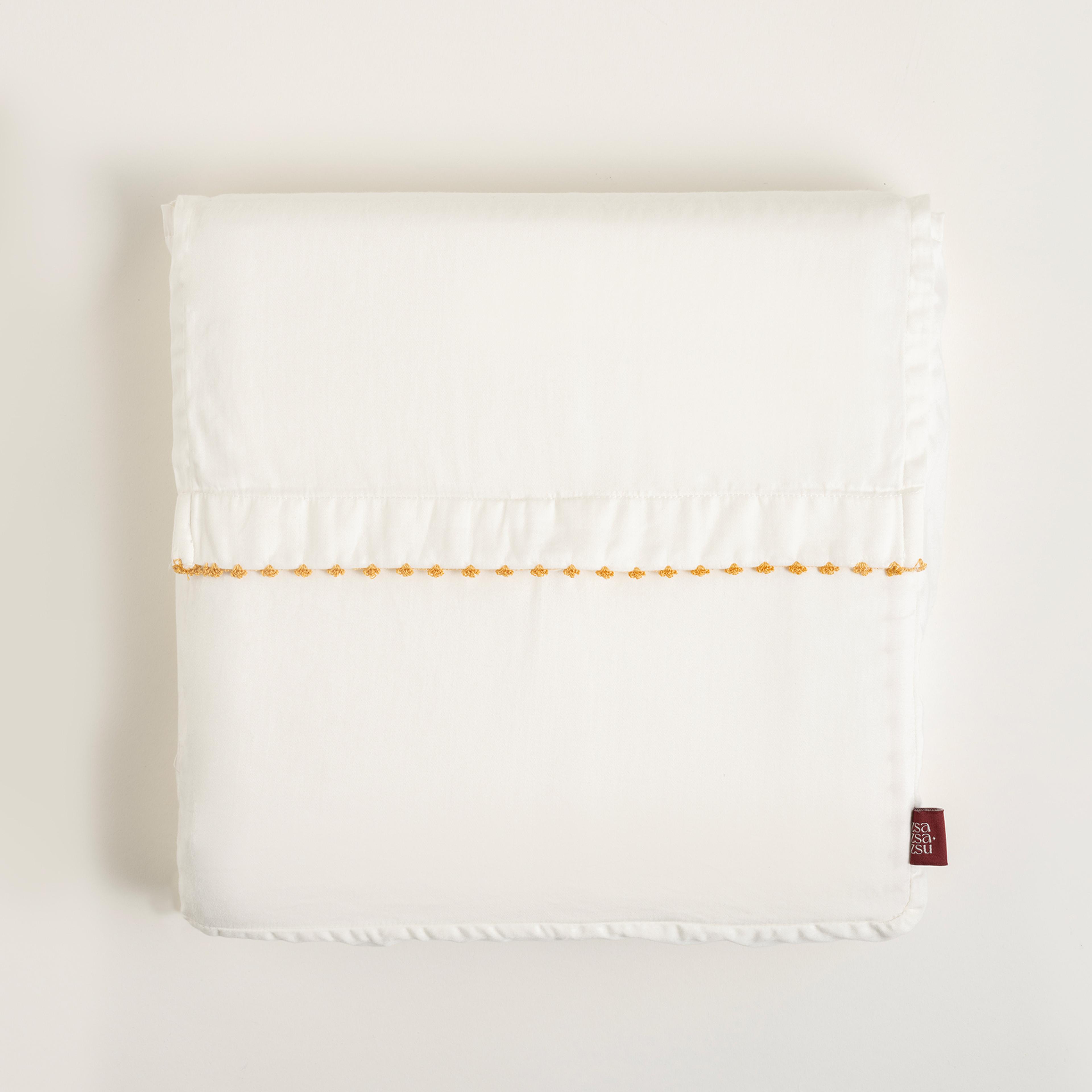 Mıno Kenar İşlemeli 300 Tc Saten E.kıng Sıze Pamuk Saten %100 Pamuk Nevresim Seti 260x220 Cm Ekru