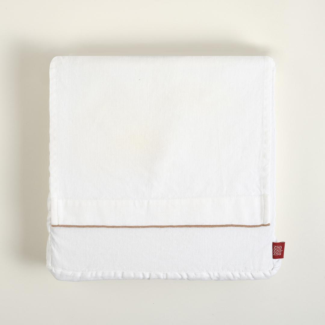 Mıno Baby Overloklu Kıng Sıze Pamuk Pamuk Keten Nevresim Seti 240x220 Cm Natural