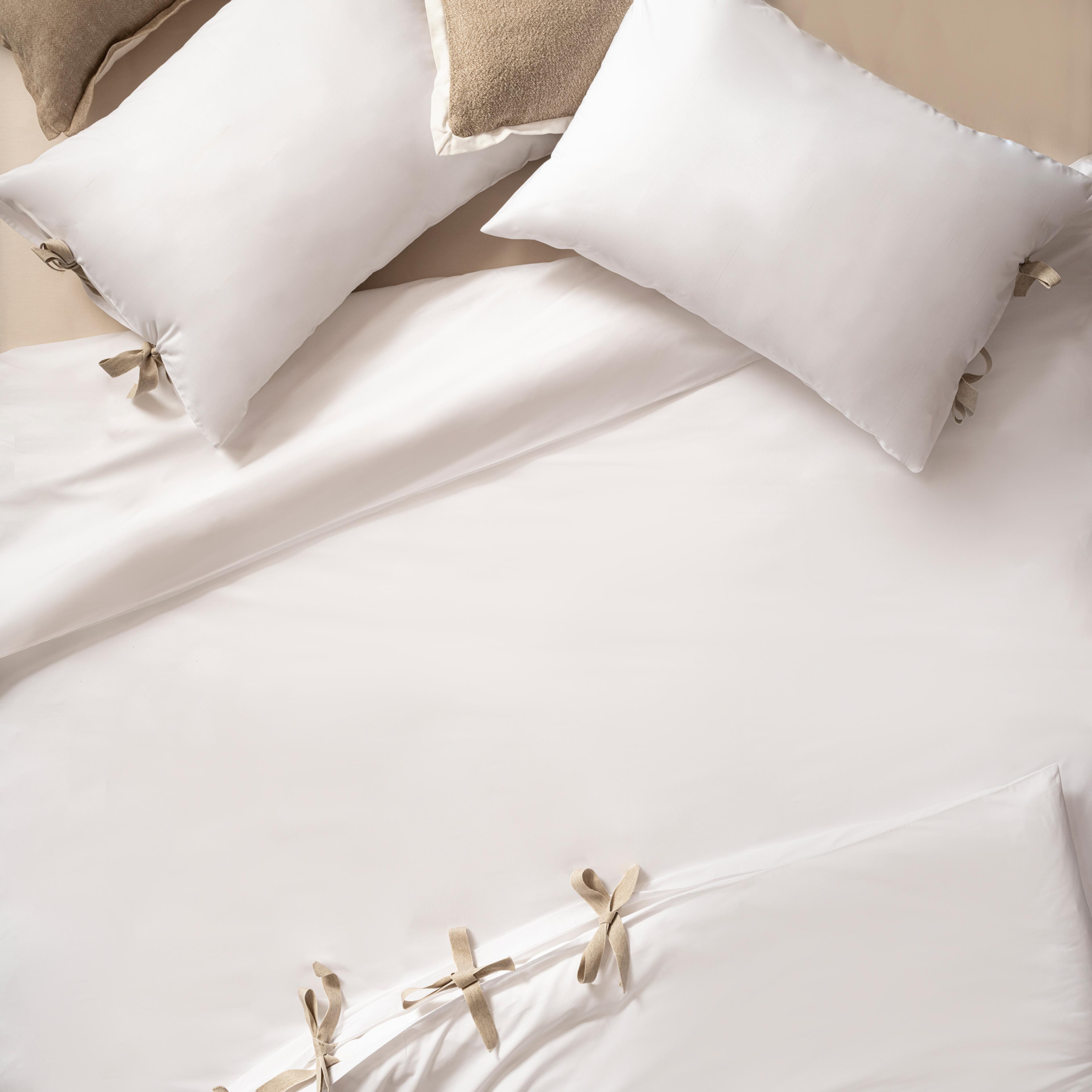 Braga Lyocell Tek Kişilik Lyocell Pamuk Lyocell Nevresim Seti 160x220 Cm Ekru