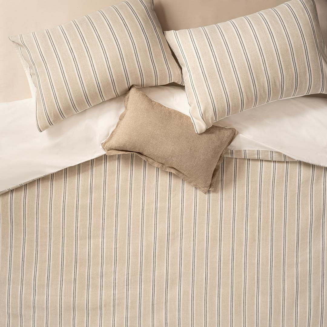 Braga Pamuk Keten Kıng Sıze Pamuk Keten Pamuk Keten Nevresim Seti 240x220 Cm Natural - Grı