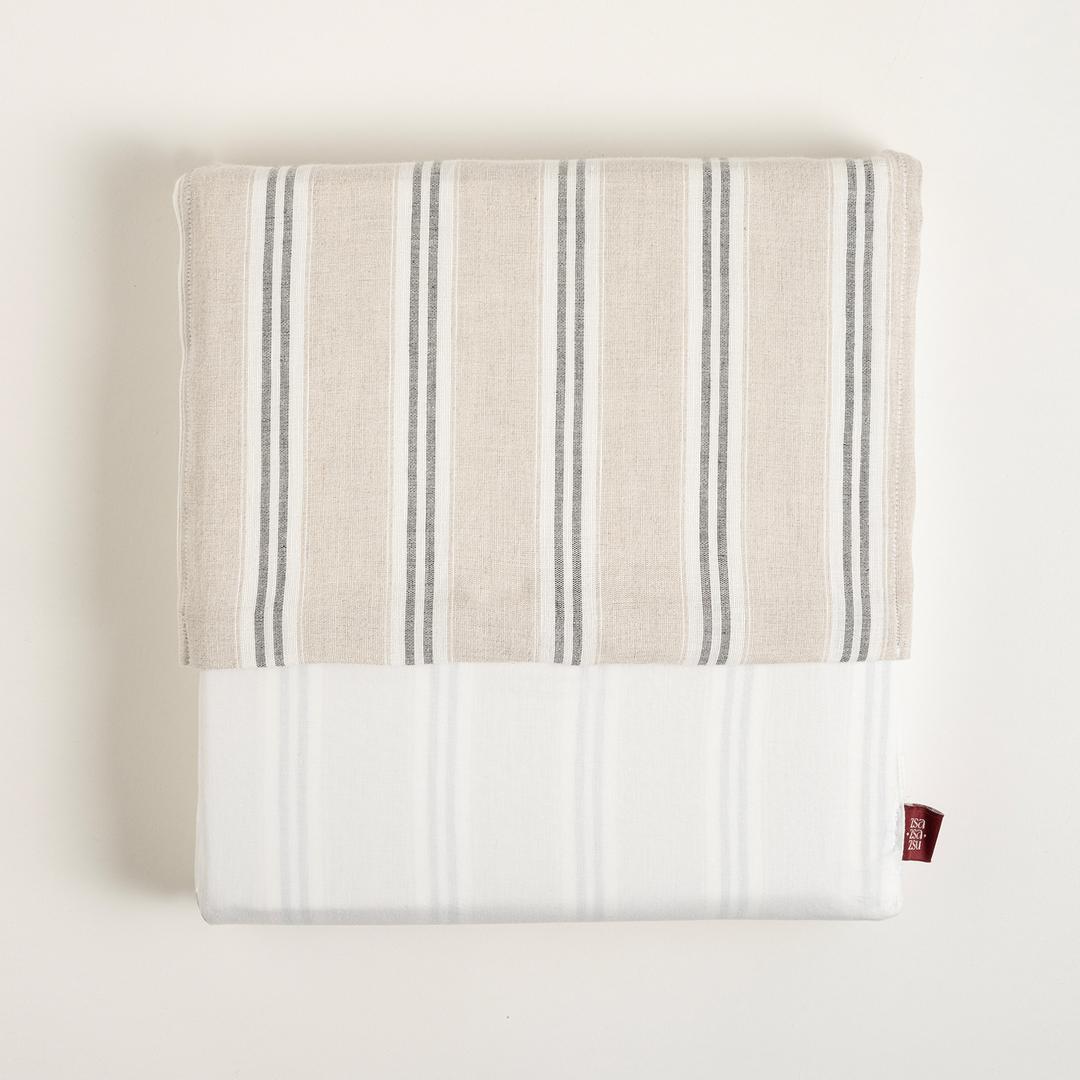 Braga Pamuk Keten Kıng Sıze Pamuk Keten Pamuk Keten Nevresim Seti 240x220 Cm Natural - Grı