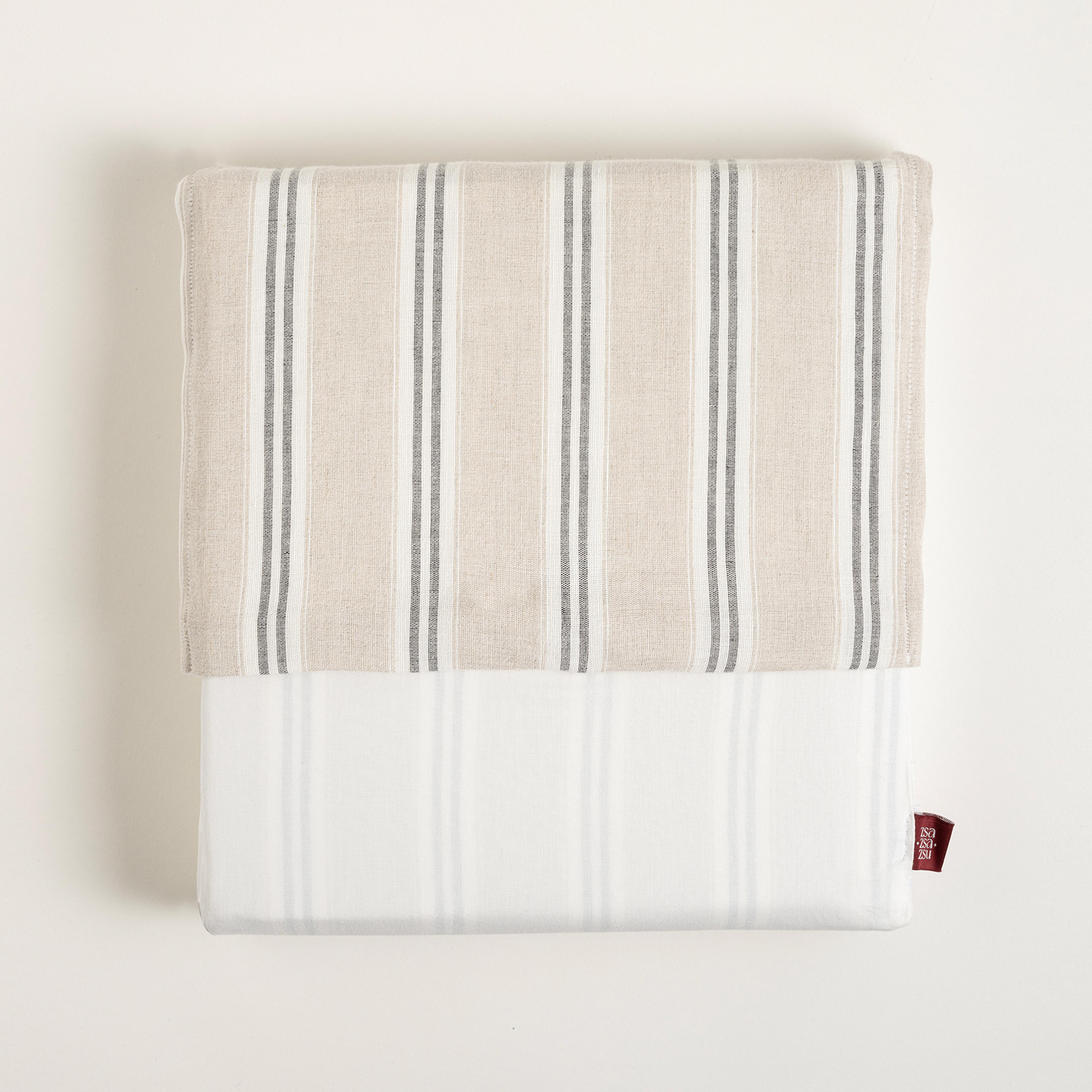 Braga Pamuk Keten E.kıng Sıze Pamuk Pamuk Keten Nevresim Seti 260x220 Cm Natural - Grı