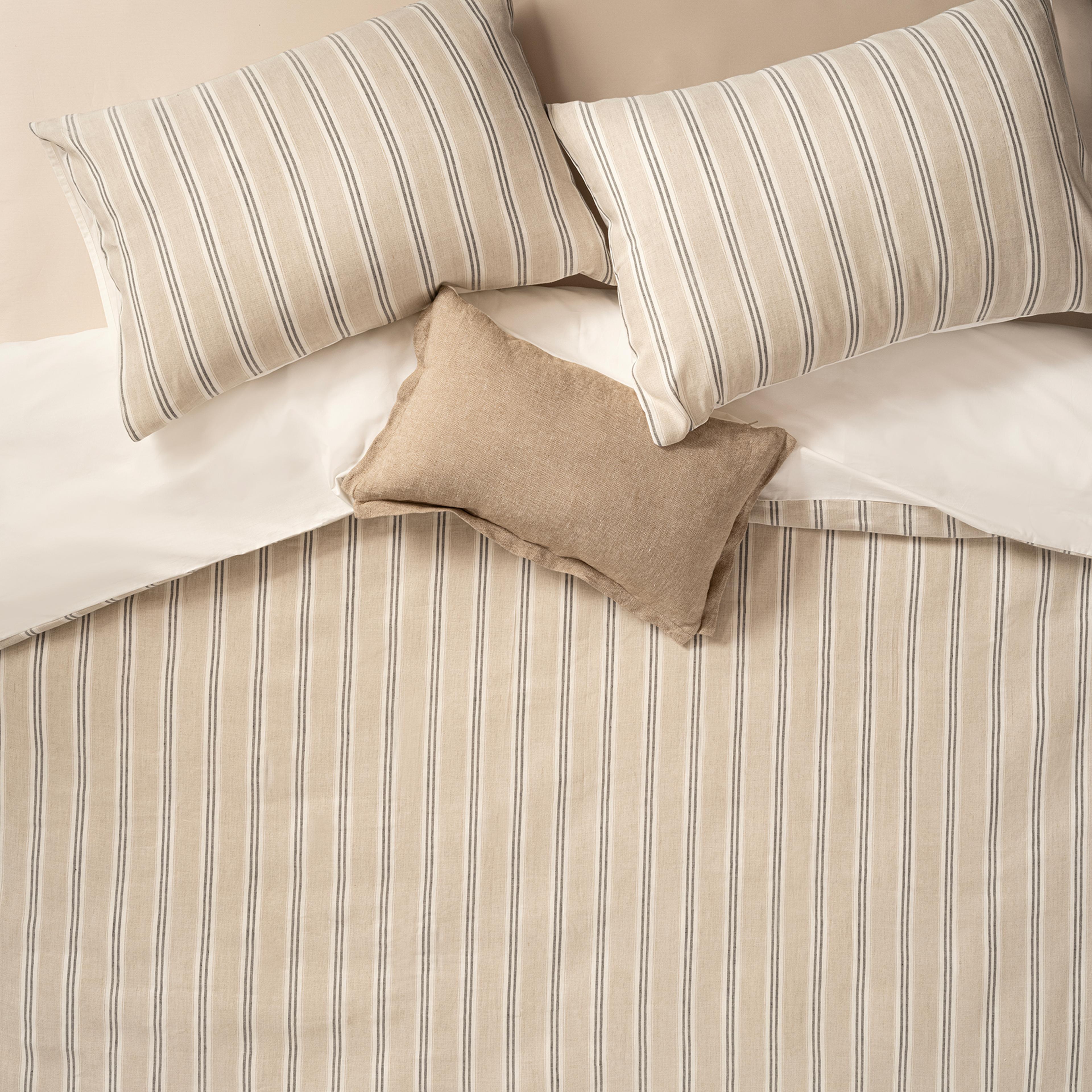 Braga Pamuk Keten E.kıng Sıze Pamuk Pamuk Keten Nevresim Seti 260x220 Cm Natural - Grı