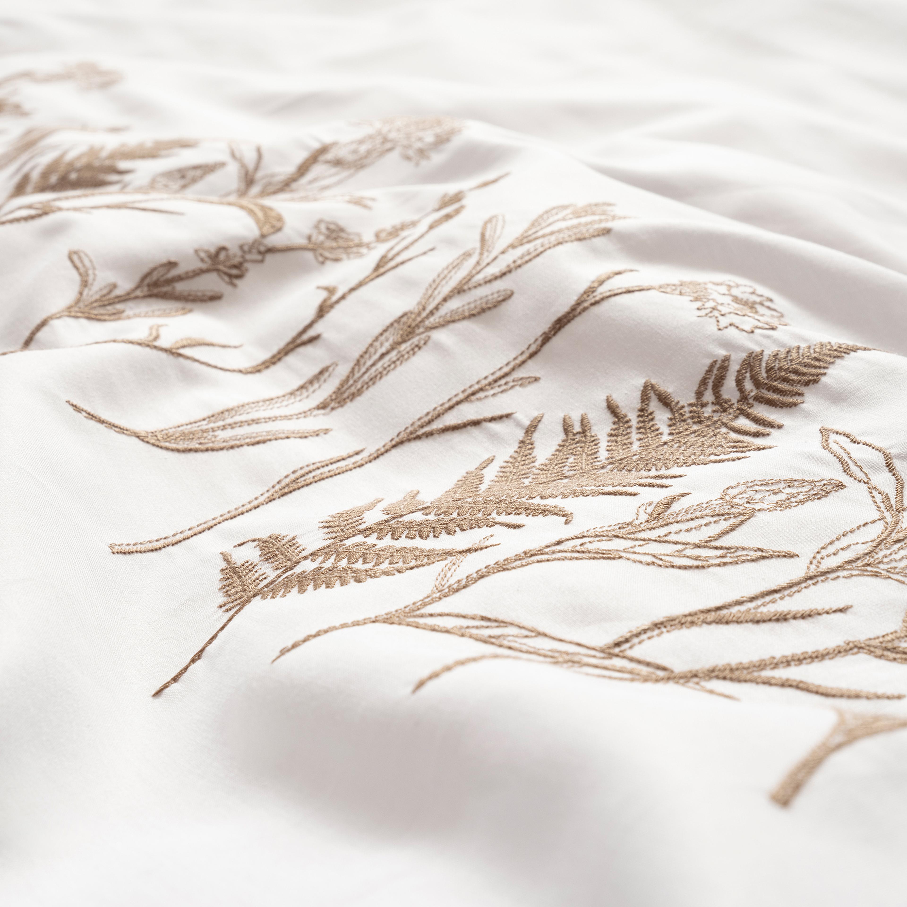 Braga Nakışlı Kıng Sıze Lyocell Pamuk Lyocell Nevresim Seti 240x220 Cm Ekru