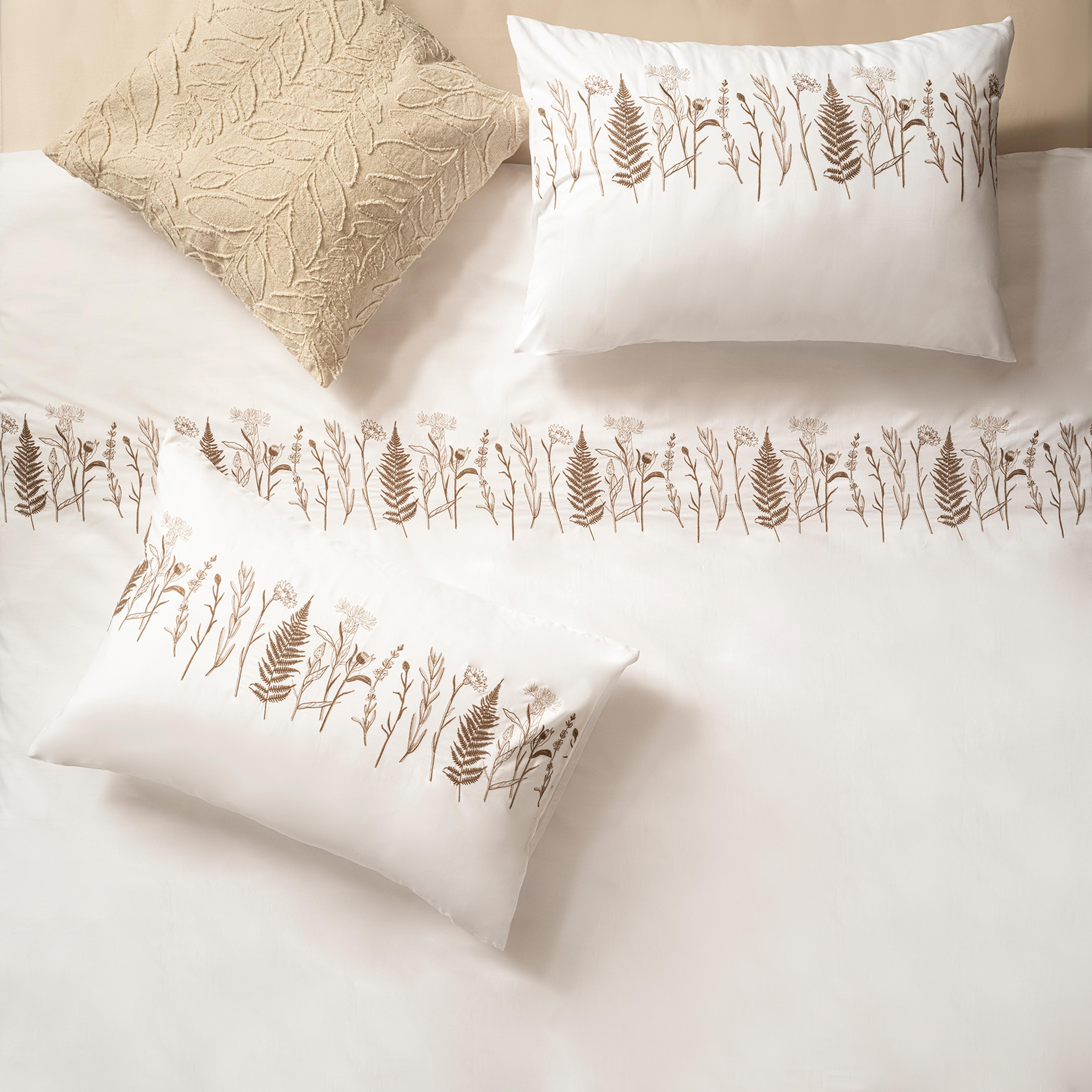 Braga Nakışlı Kıng Sıze Lyocell Pamuk Lyocell Nevresim Seti 240x220 Cm Ekru