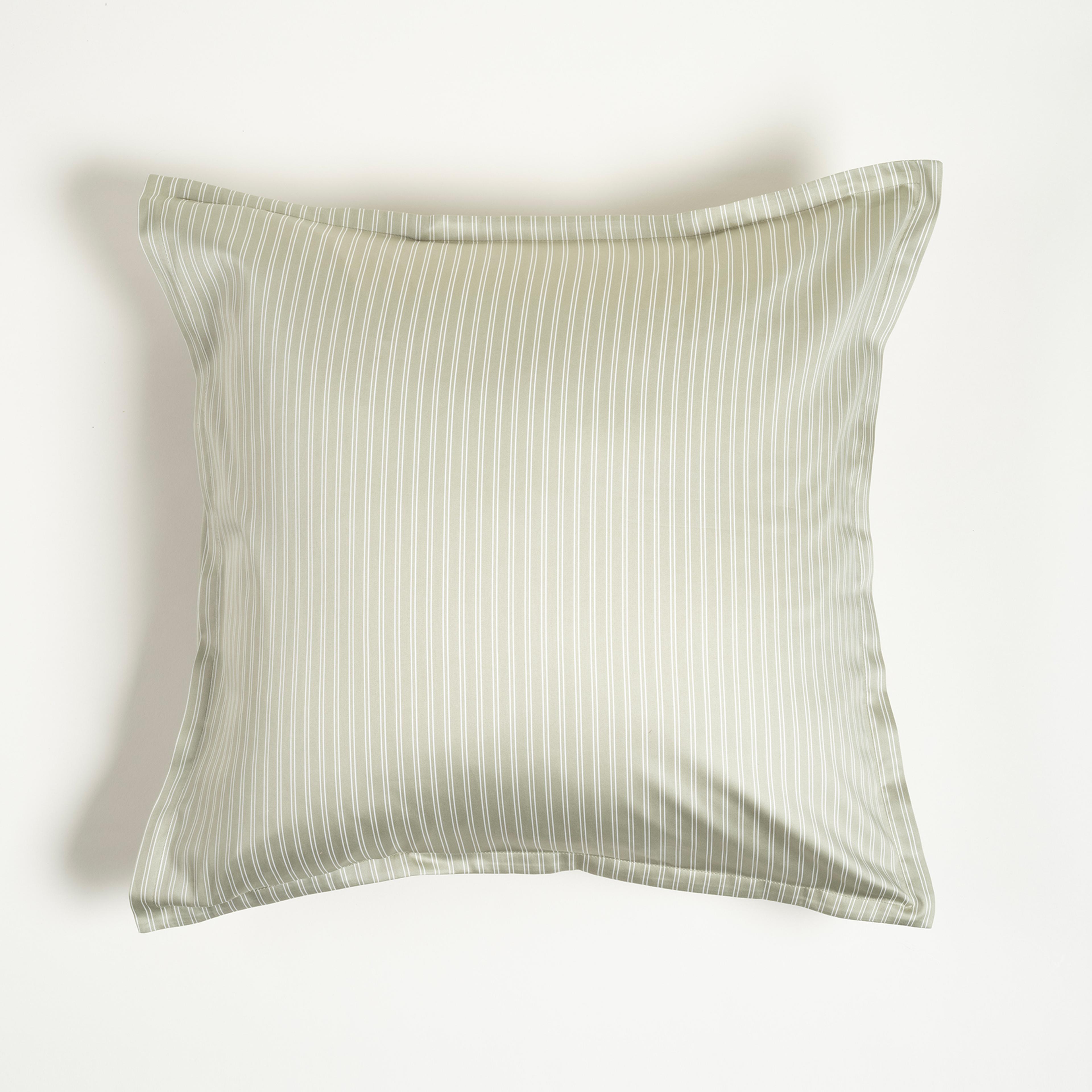 Solıd Pamuk Pamuk Saten %100 Pamuk Saten Yastık Kılıfı 60x60 + 2 Cm Yeşil