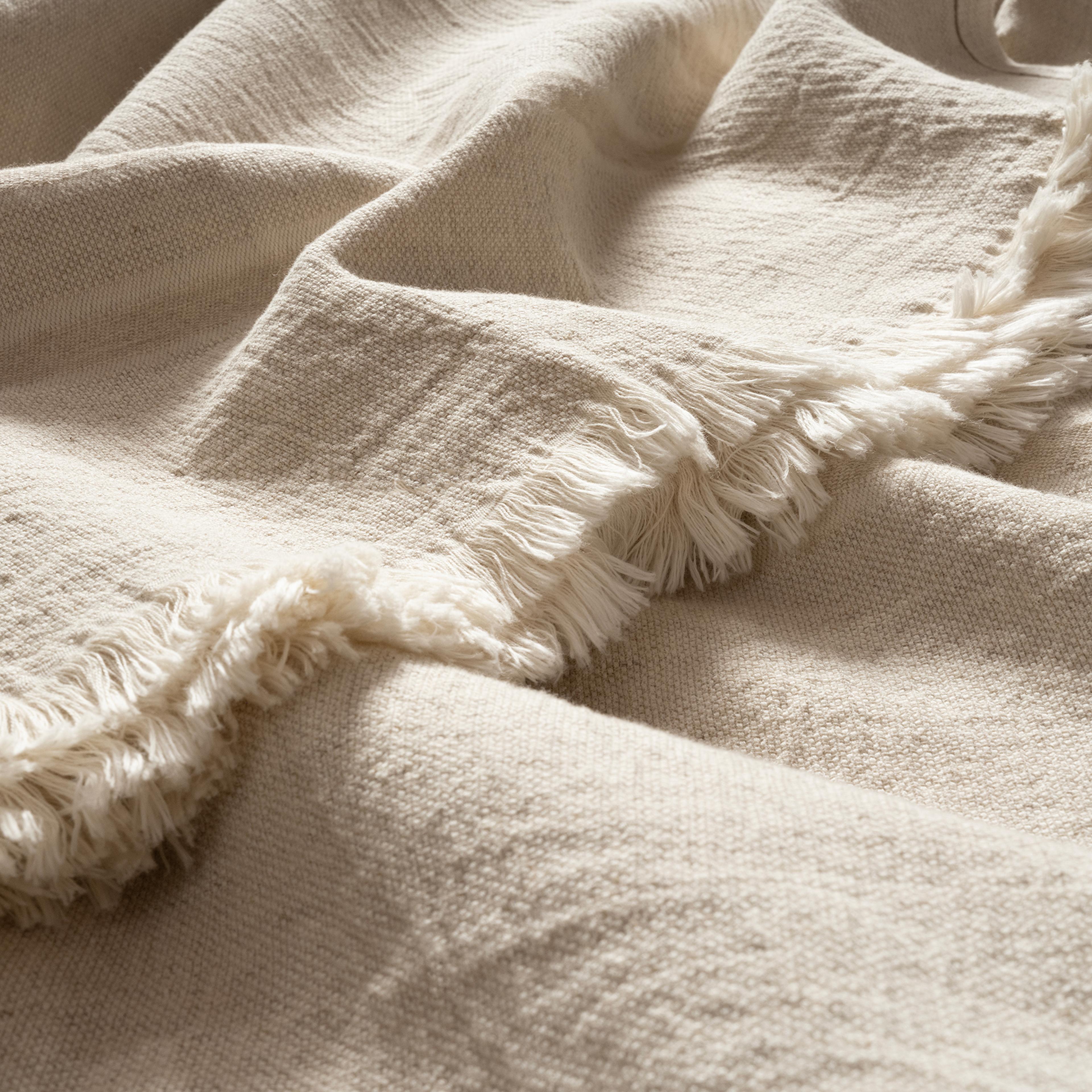 Costa Jakarlı Kıng Sıze Pamuk Pamuk Keten Yatak Örtüsü 280x260 Cm Natural