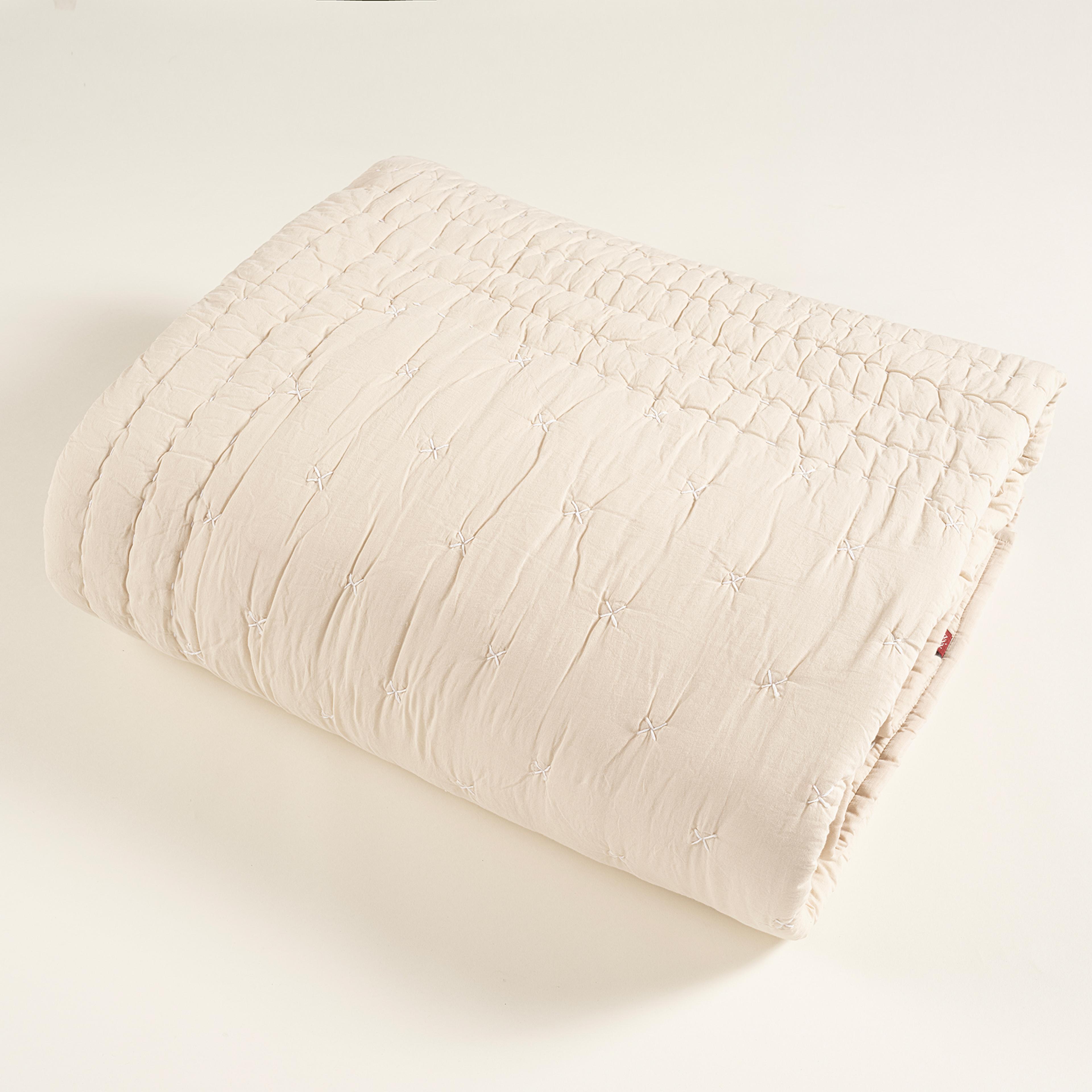 Uttar El İşi Çift Kişilik Pamuk %100 Pamuk Yatak Örtüsü Seti 240x260 Cm Natural