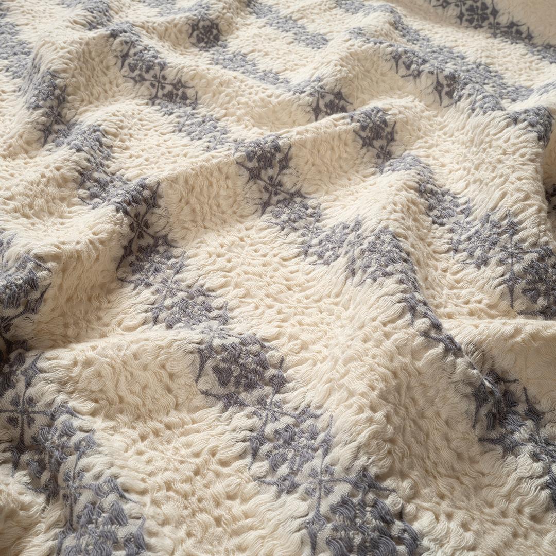 Costa Jakarlı Kıng Sıze Pamuk %100 Pamuk Yatak Örtüsü Seti 280x260 Cm Ekru - Grı