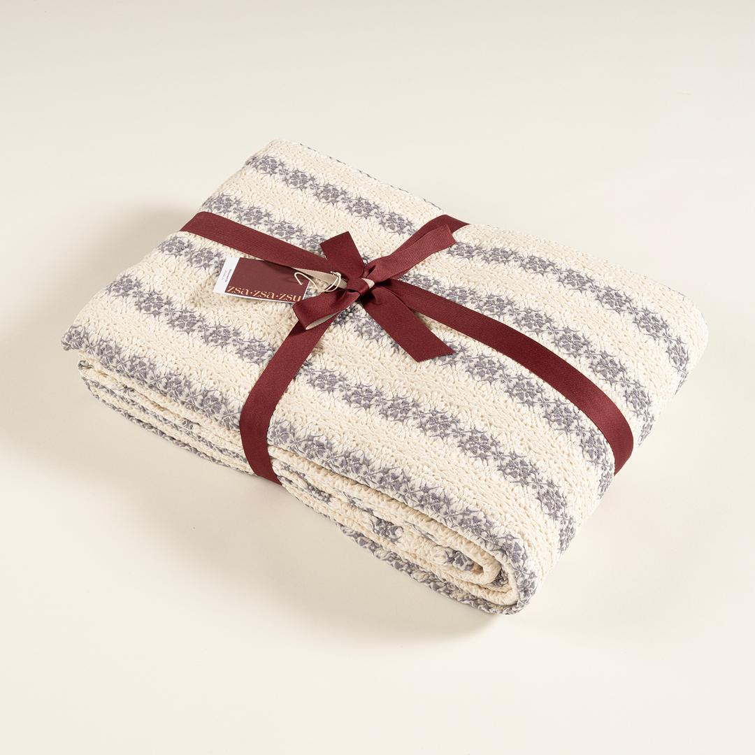 Costa Jakarlı Kıng Sıze Pamuk %100 Pamuk Yatak Örtüsü Seti 280x260 Cm Ekru - Grı