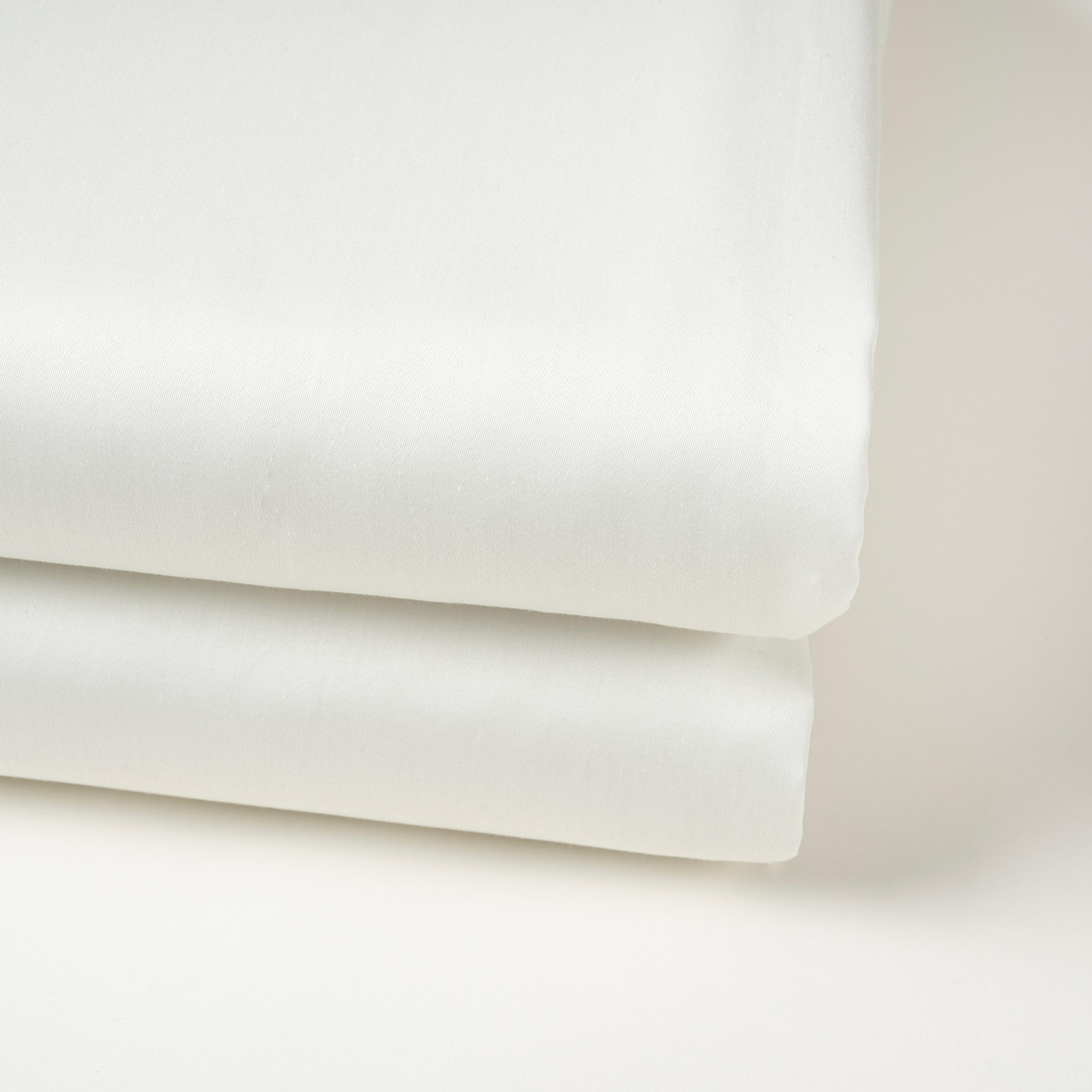 Solıd 300 Tc Çift Kişilik Pamuk Saten %100 Pamuk Saten Düz Çarşaf 240x260 Cm Ekru