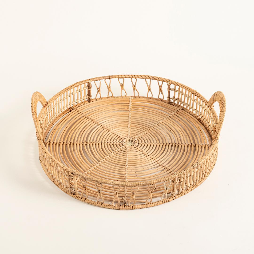 Tam Dao Rattan Dekoratif Tepsi 35x35x12 Cm Natural