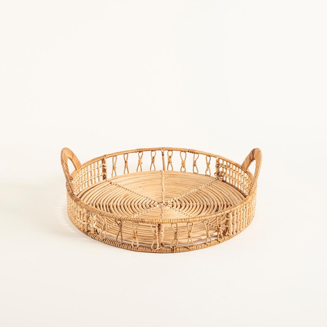 Tam Dao Rattan Dekoratif Tepsi 35x35x12 Cm Natural